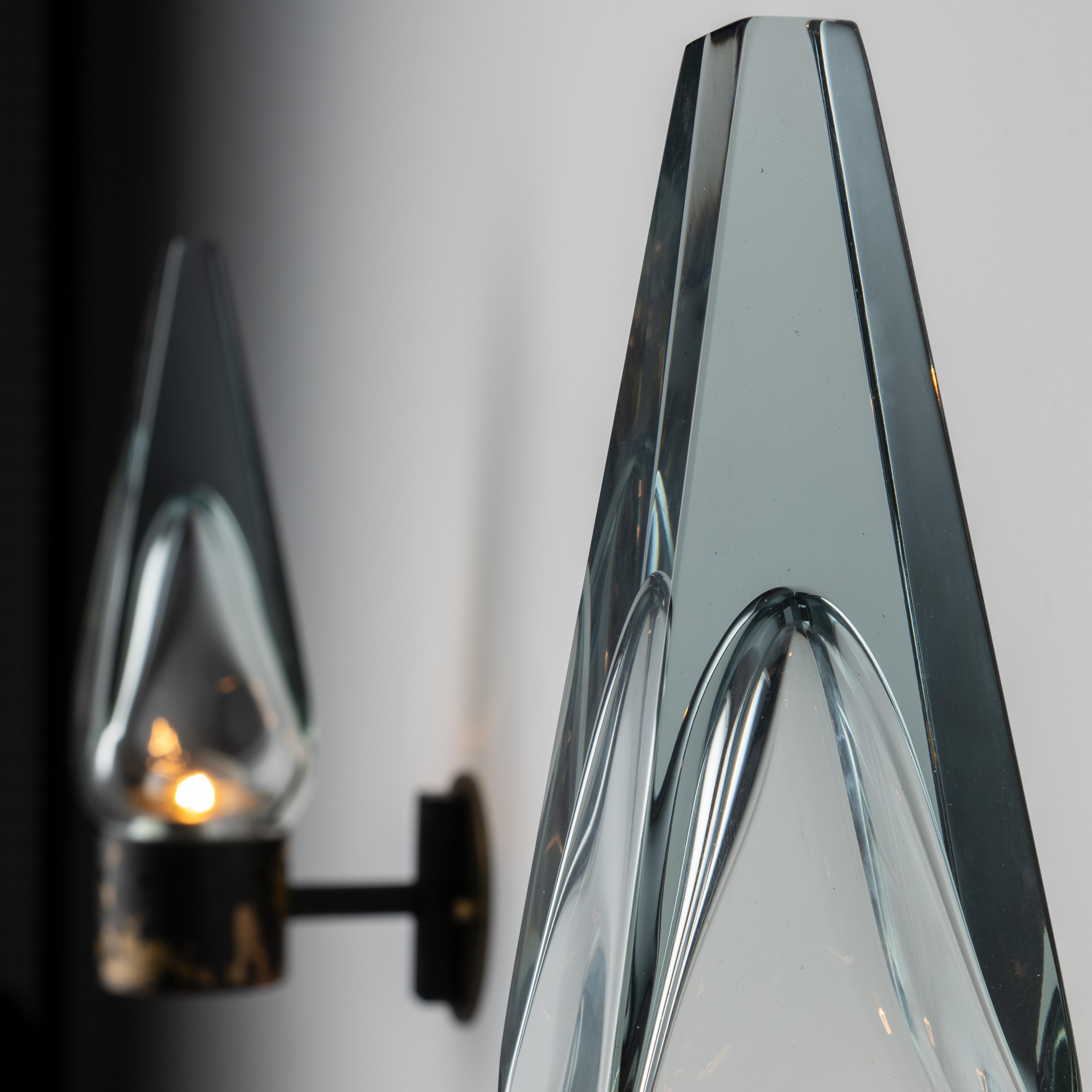 Glass Pair of Sconces by Flavio Poli for Seguso