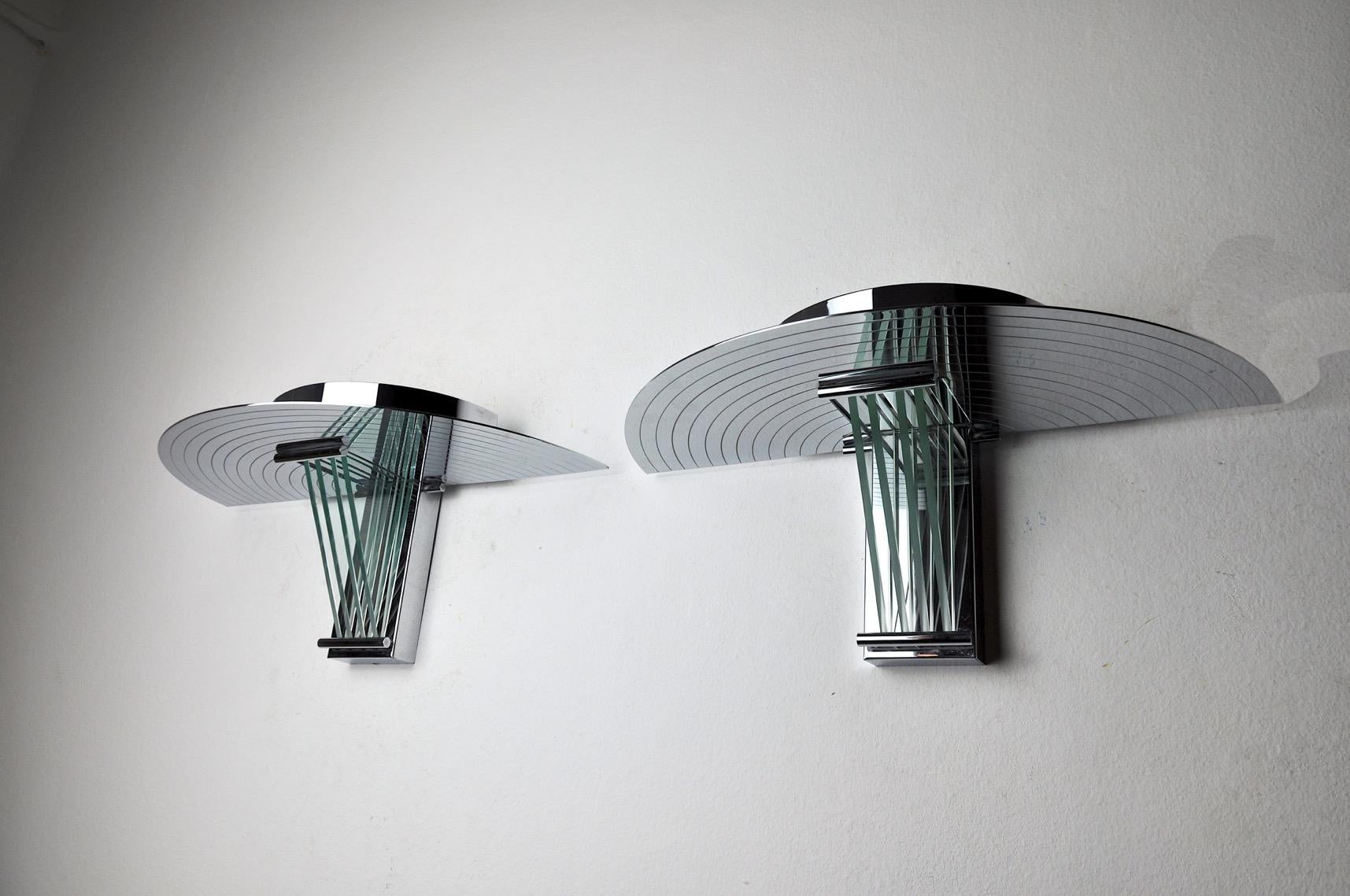 Spanish Pair of sconces by Garcia Garay, Spain, 1970 For Sale