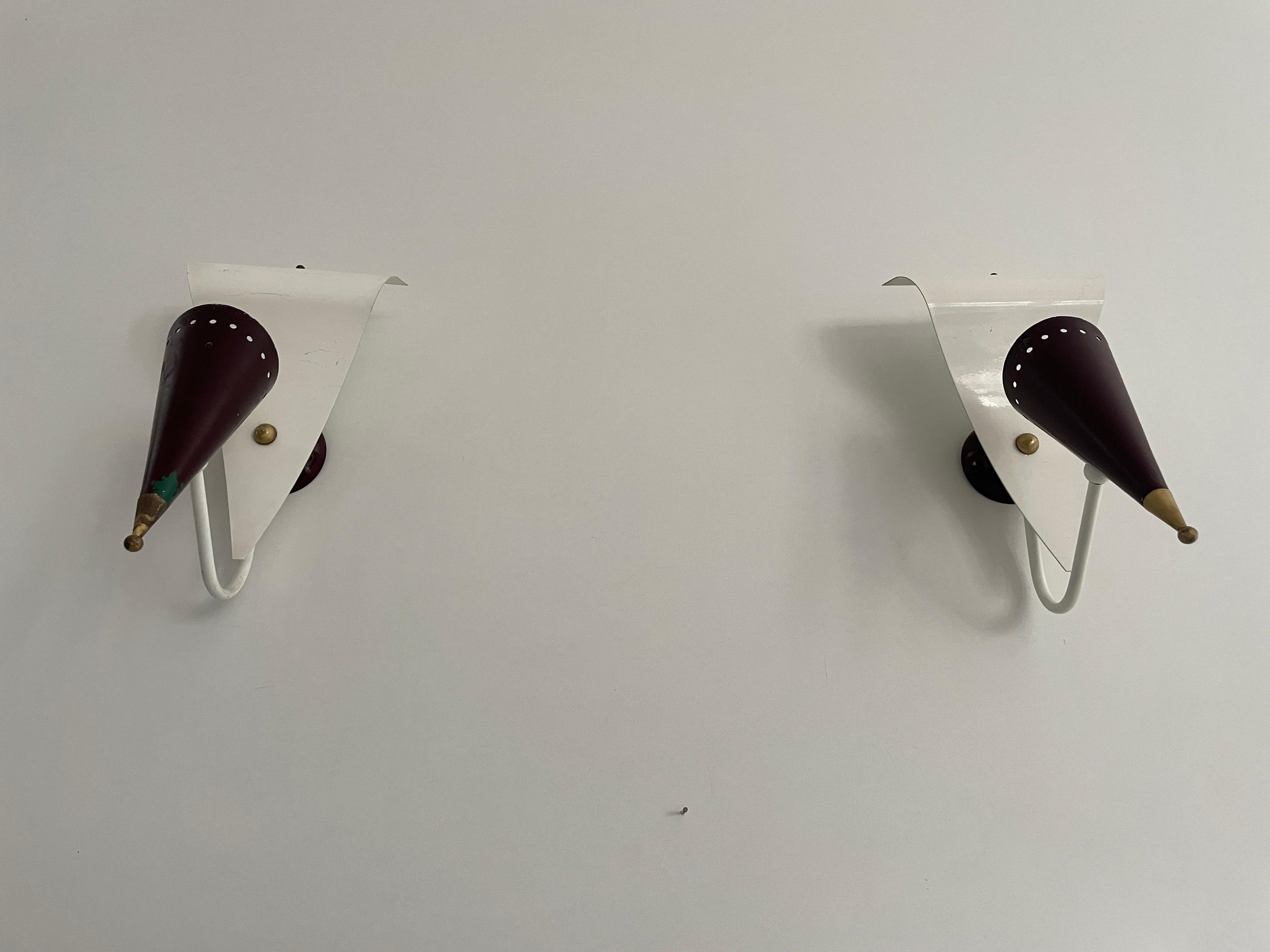Patiné Paire d'appliques par Gilardi & Barzaghi, années 1950, Italie en vente