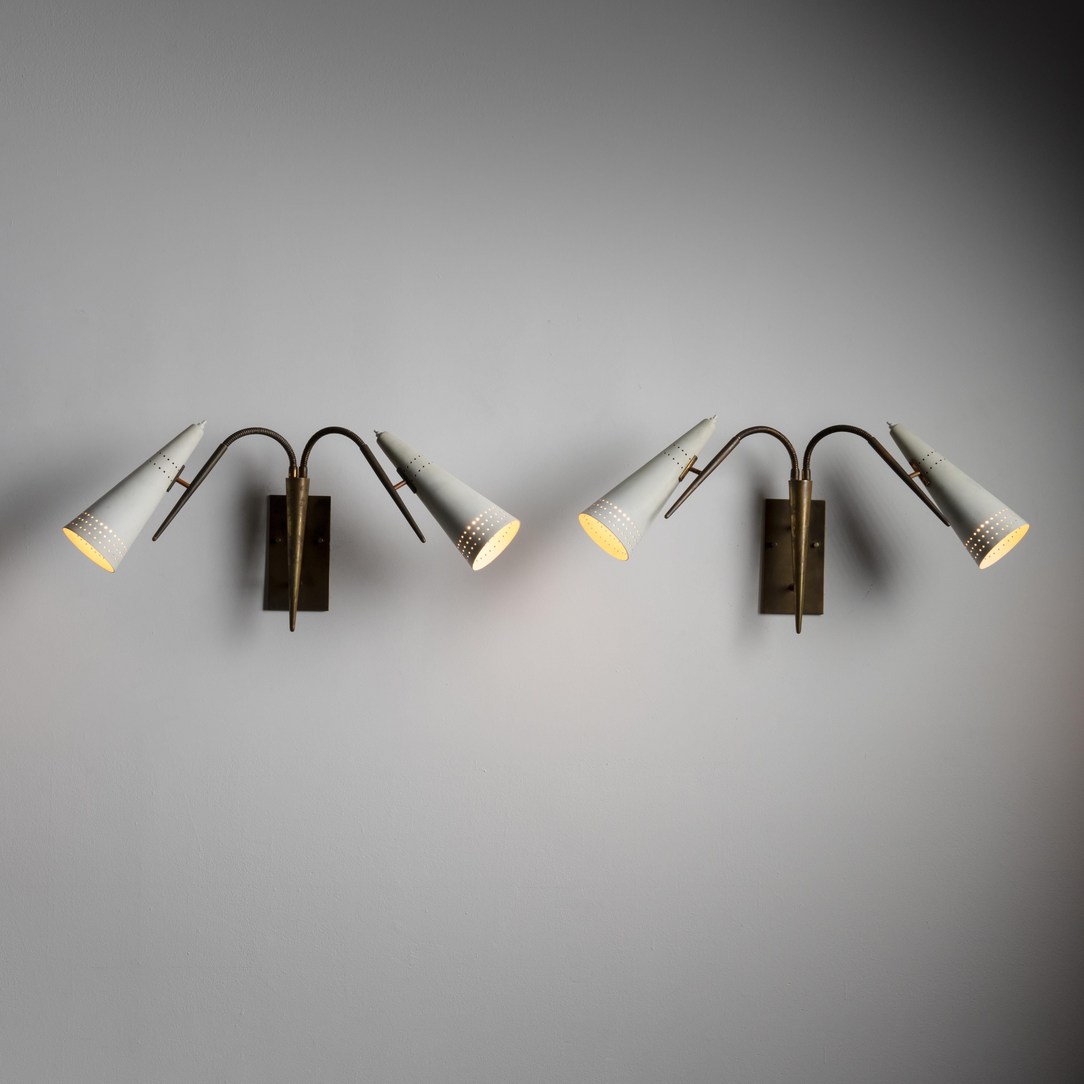 Mid-Century Modern Pair of Sconces by Gilardi and Barzaghi For Sale