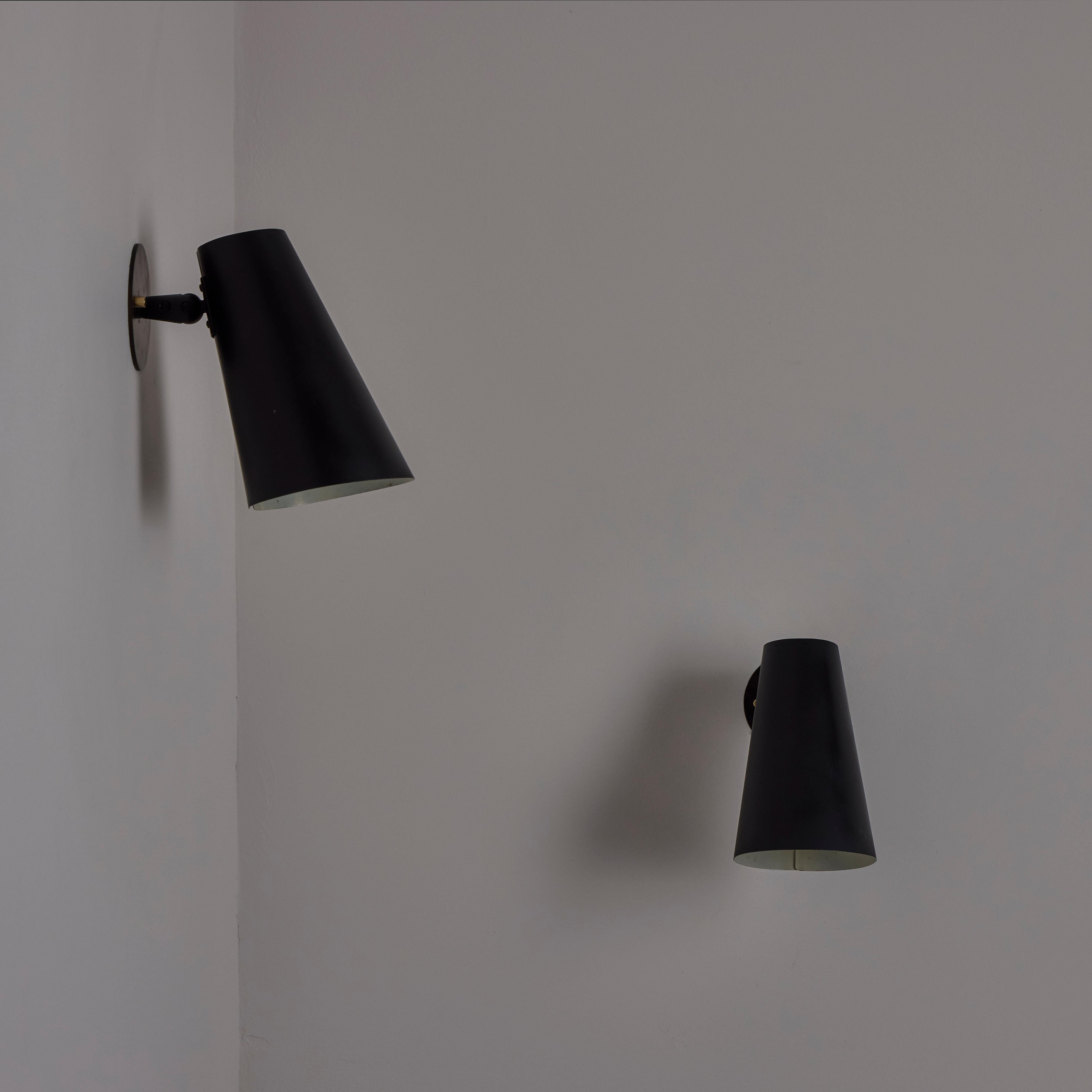 Blackened Pair of Sconces by Giuseppe Ostuni for Oluce For Sale