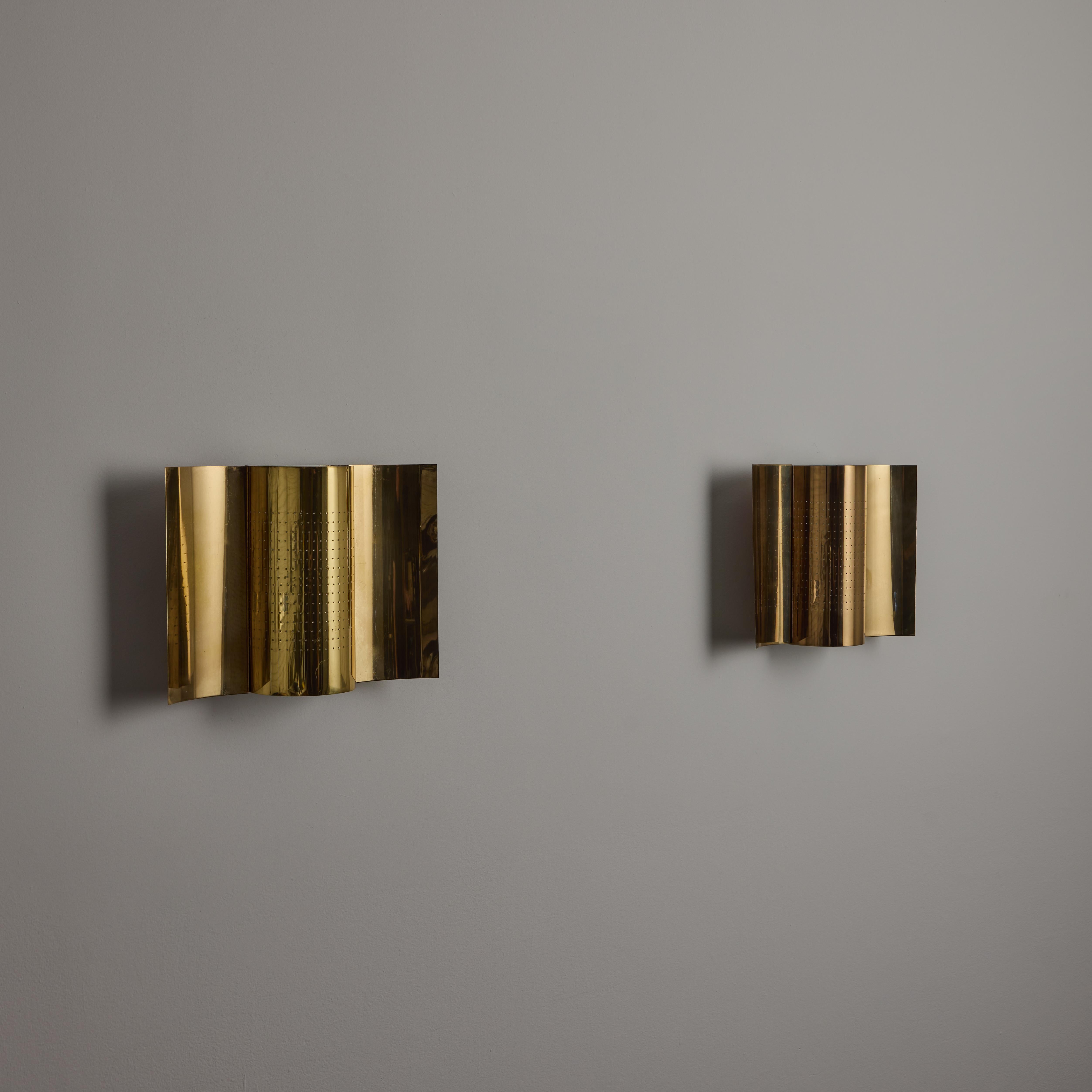Mid-Century Modern Pair of Sconces by Haga Belysning For Sale