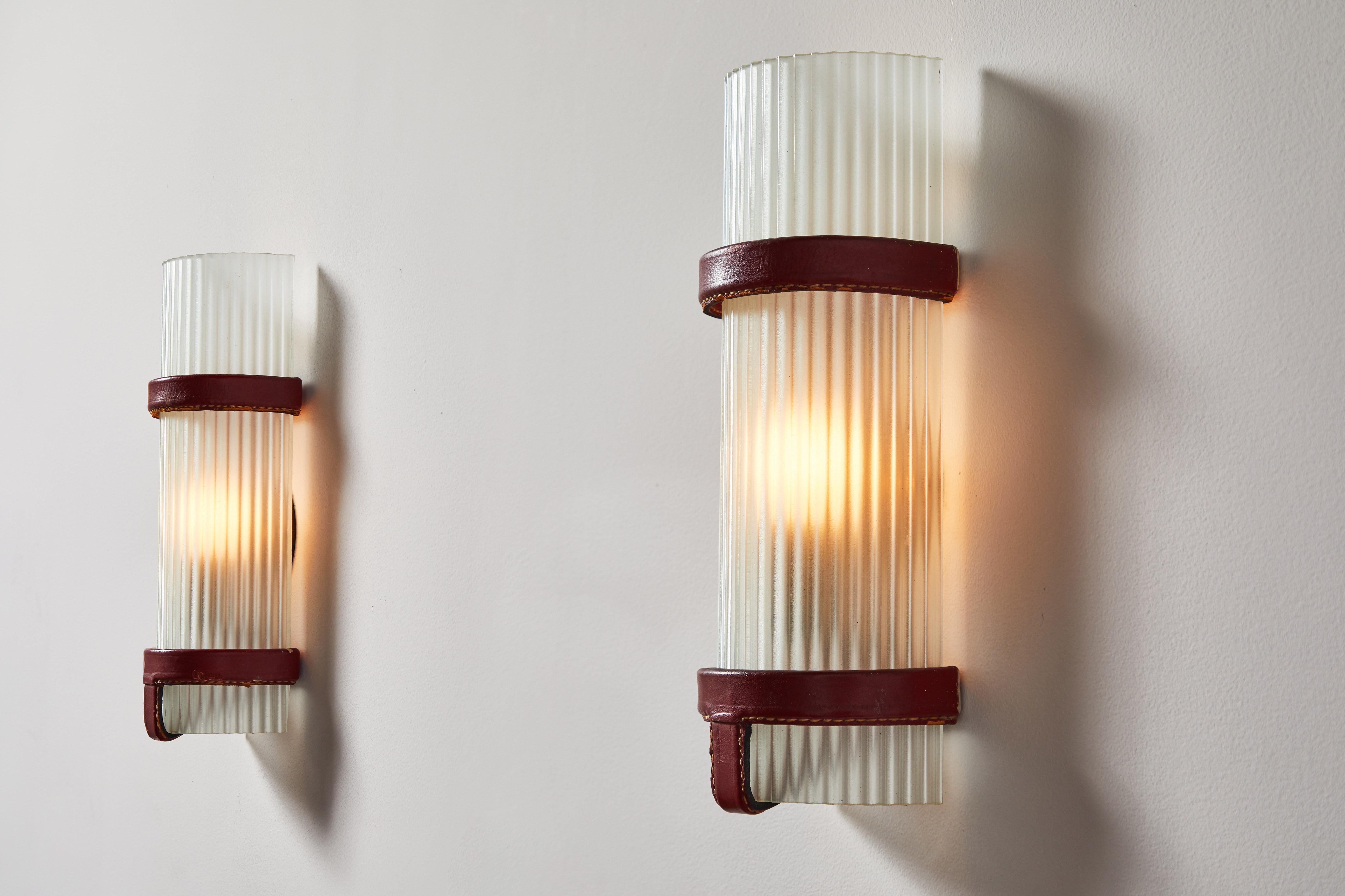 French Pair of Sconces by Jacques Adnet