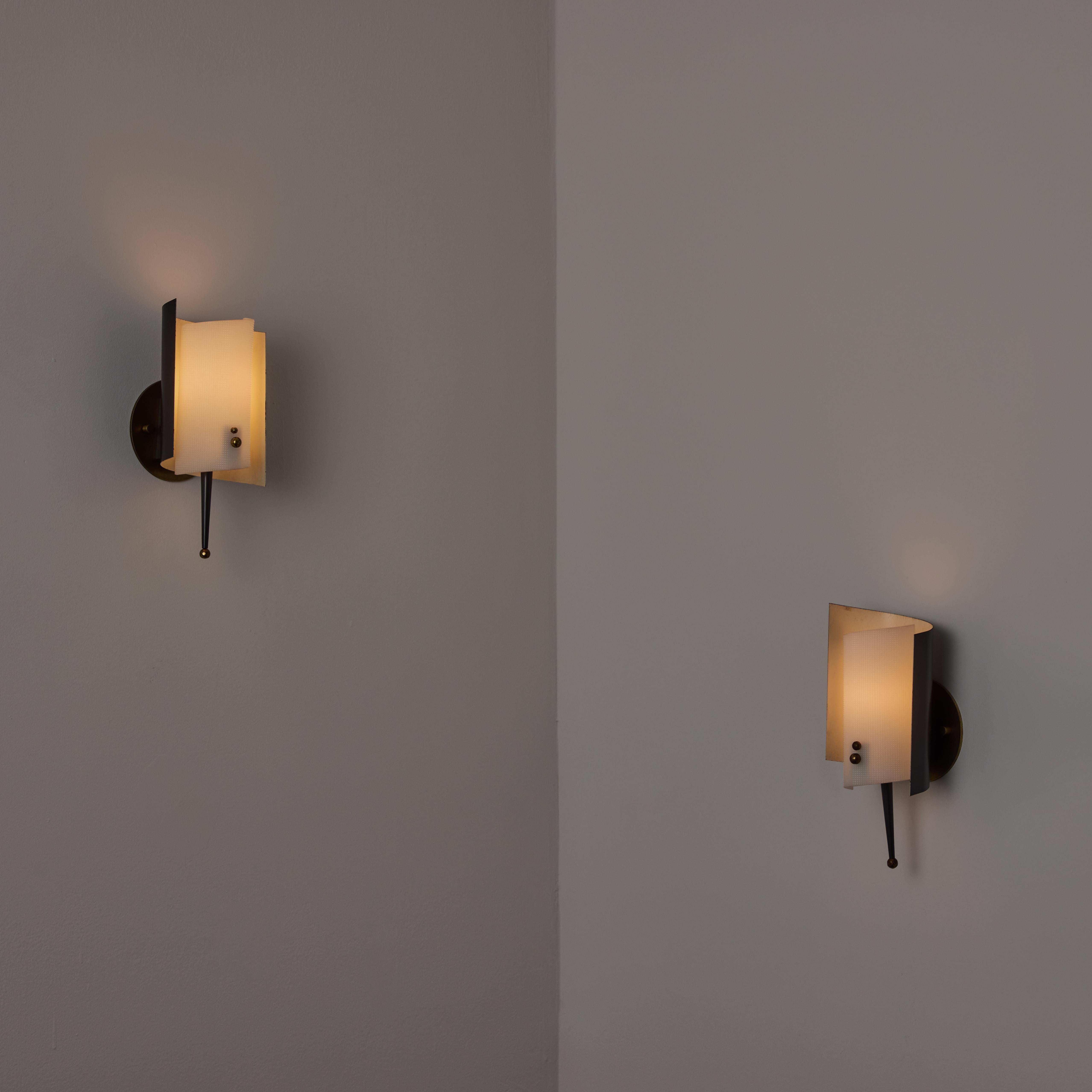 Enameled Pair of Sconces by Jacques Biny