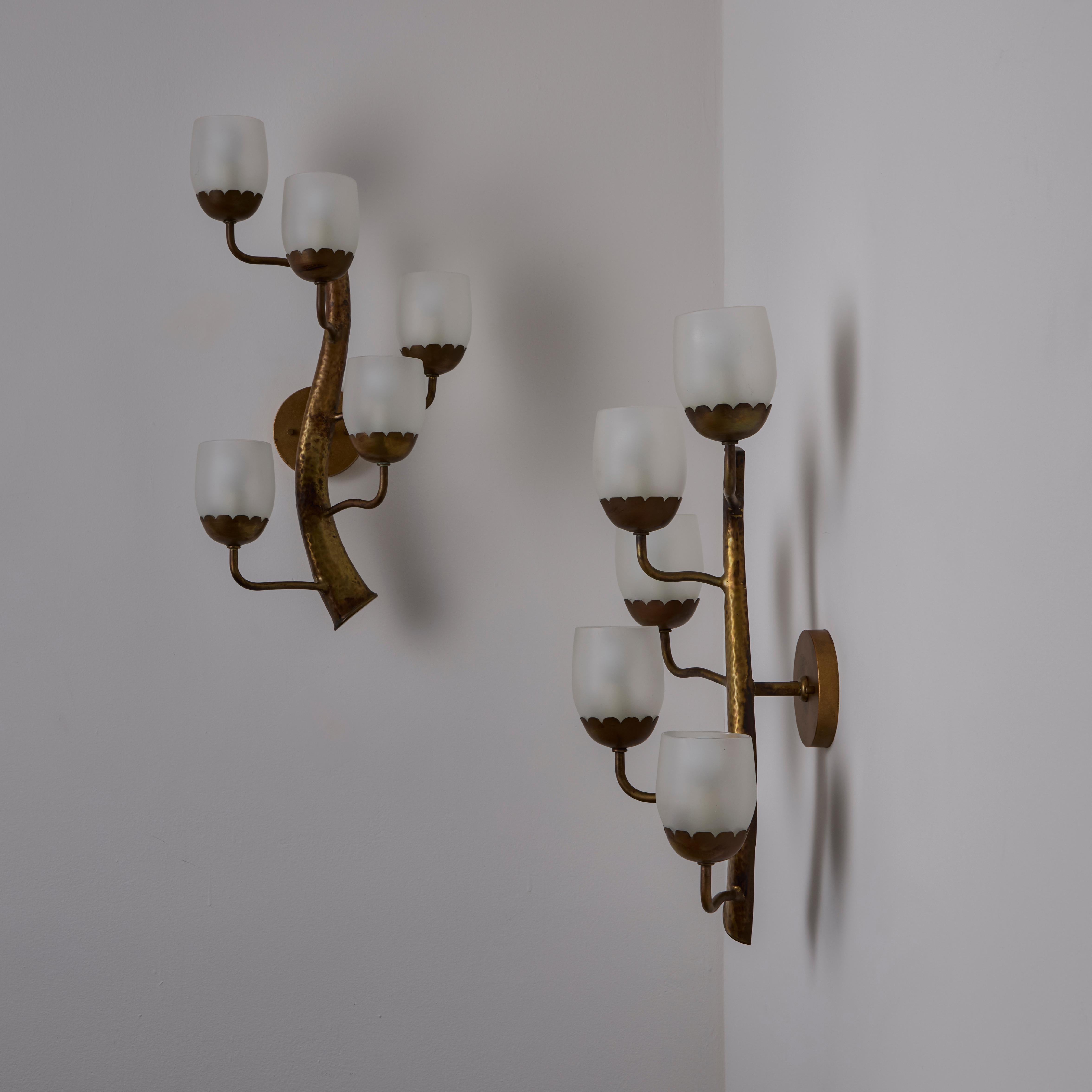 Mid-Century Modern Pair of Sconces by Luigi Fontana For Sale