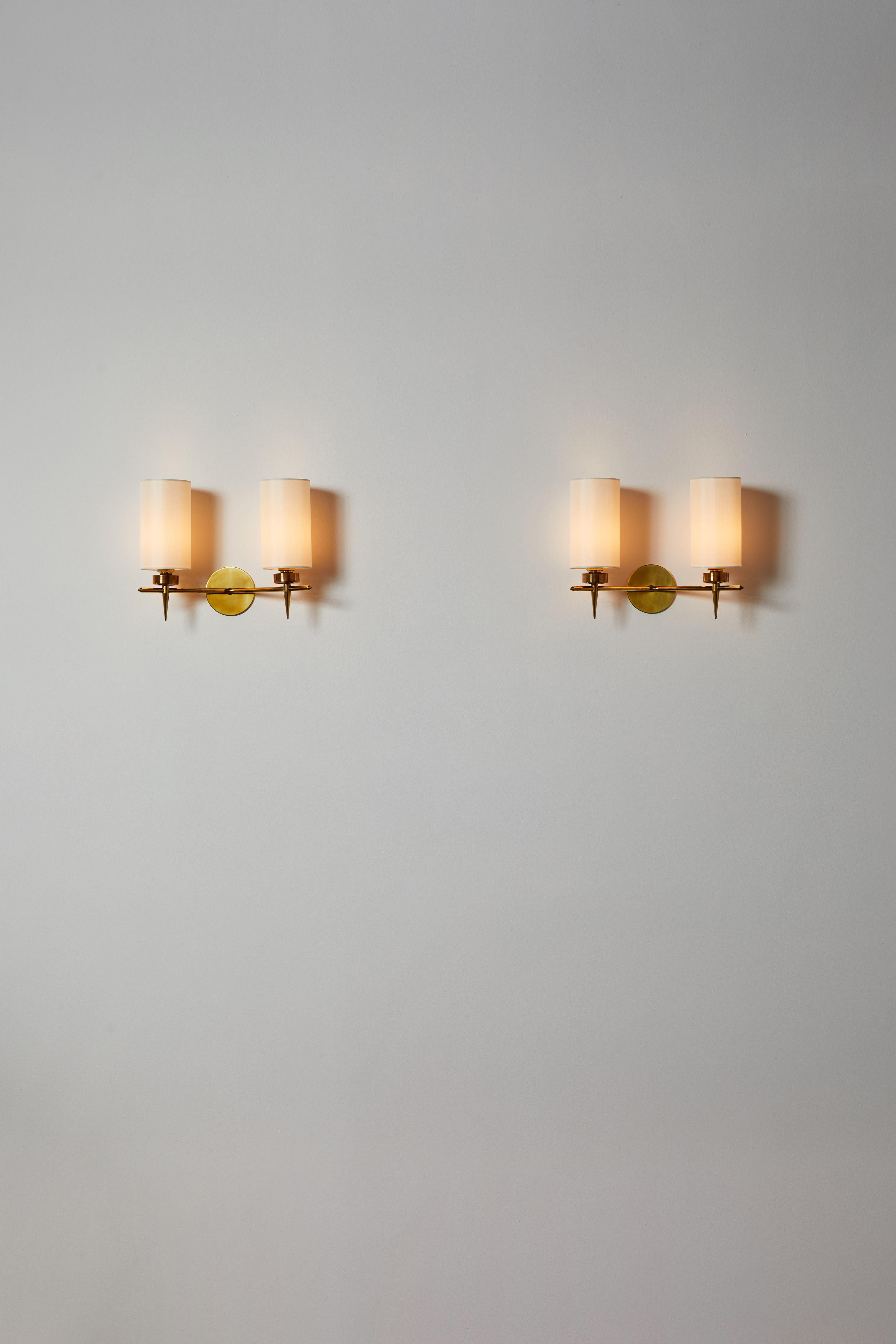 Mid-Century Modern Pair of Sconces by Lunel