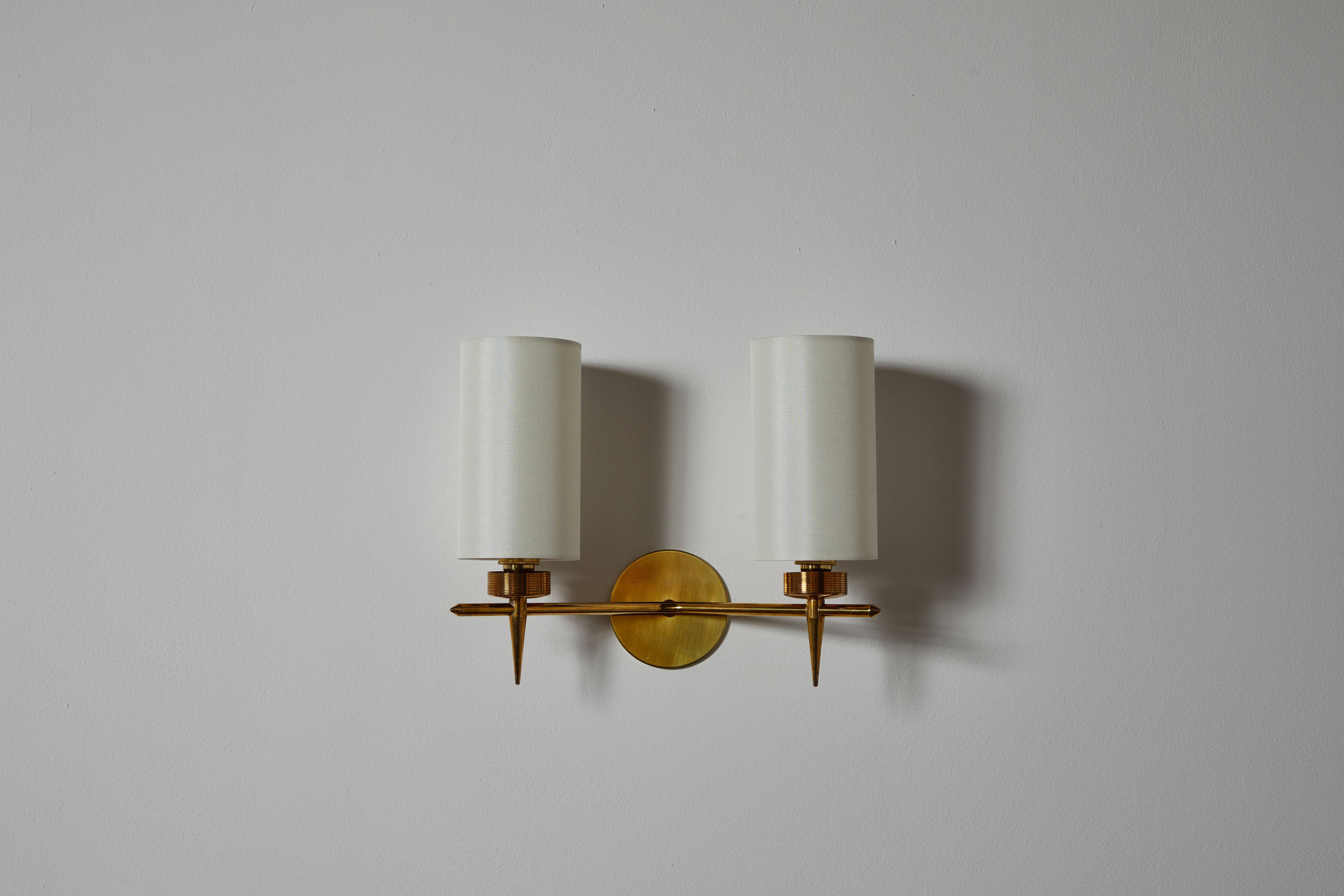 Brass Pair of Sconces by Lunel