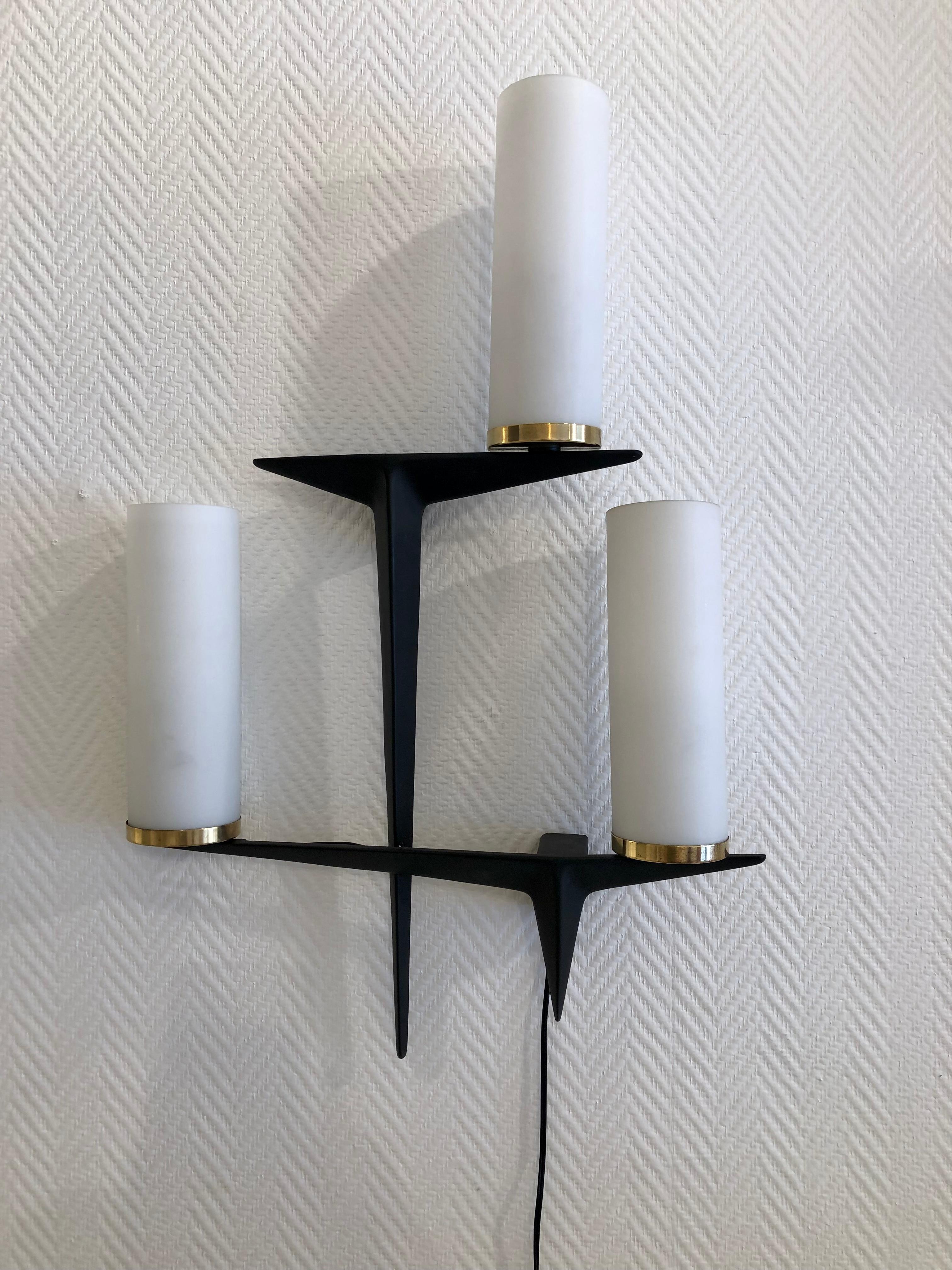 Pair of Sconces by Maison Arlus, 1950 For Sale 8