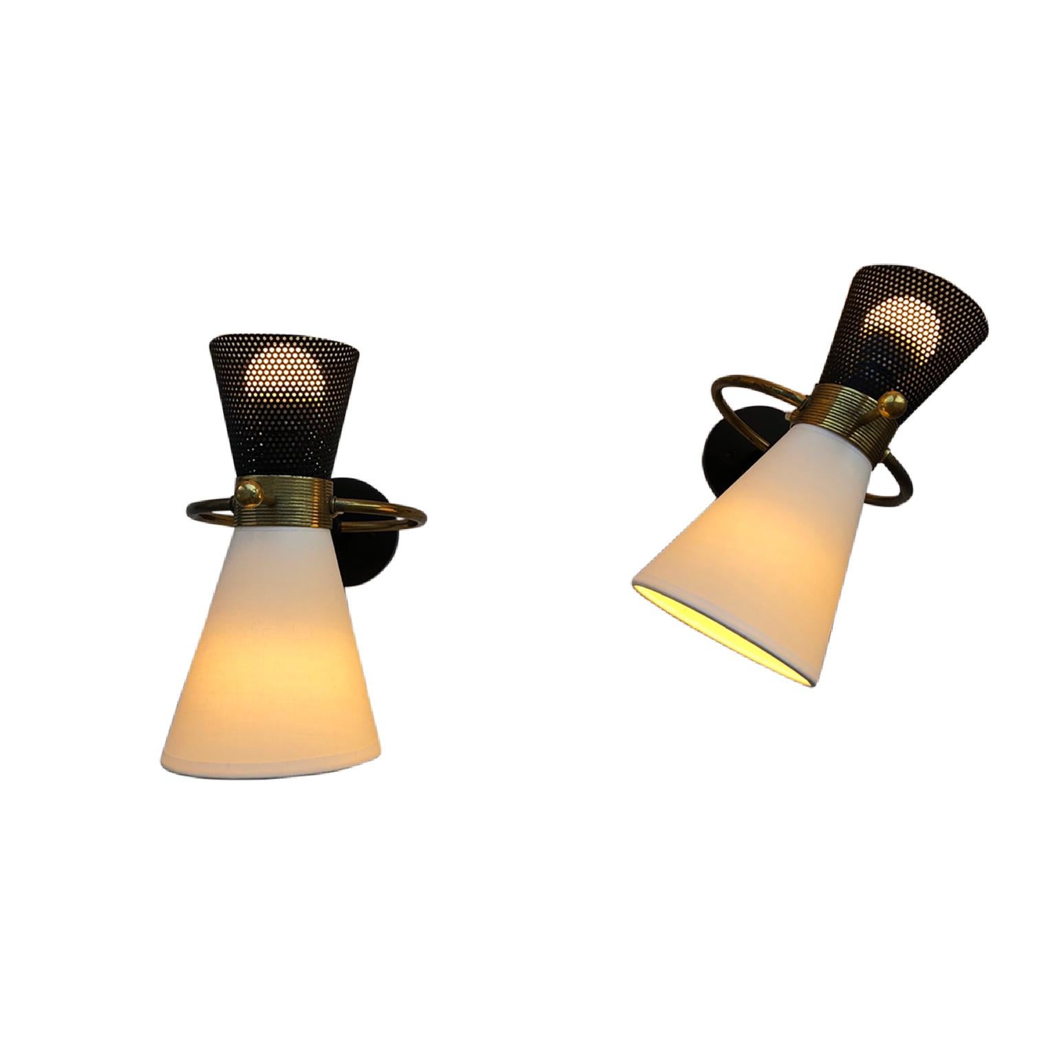 Mid-Century Modern Pair of Sconces by Maison Arlus, 1950