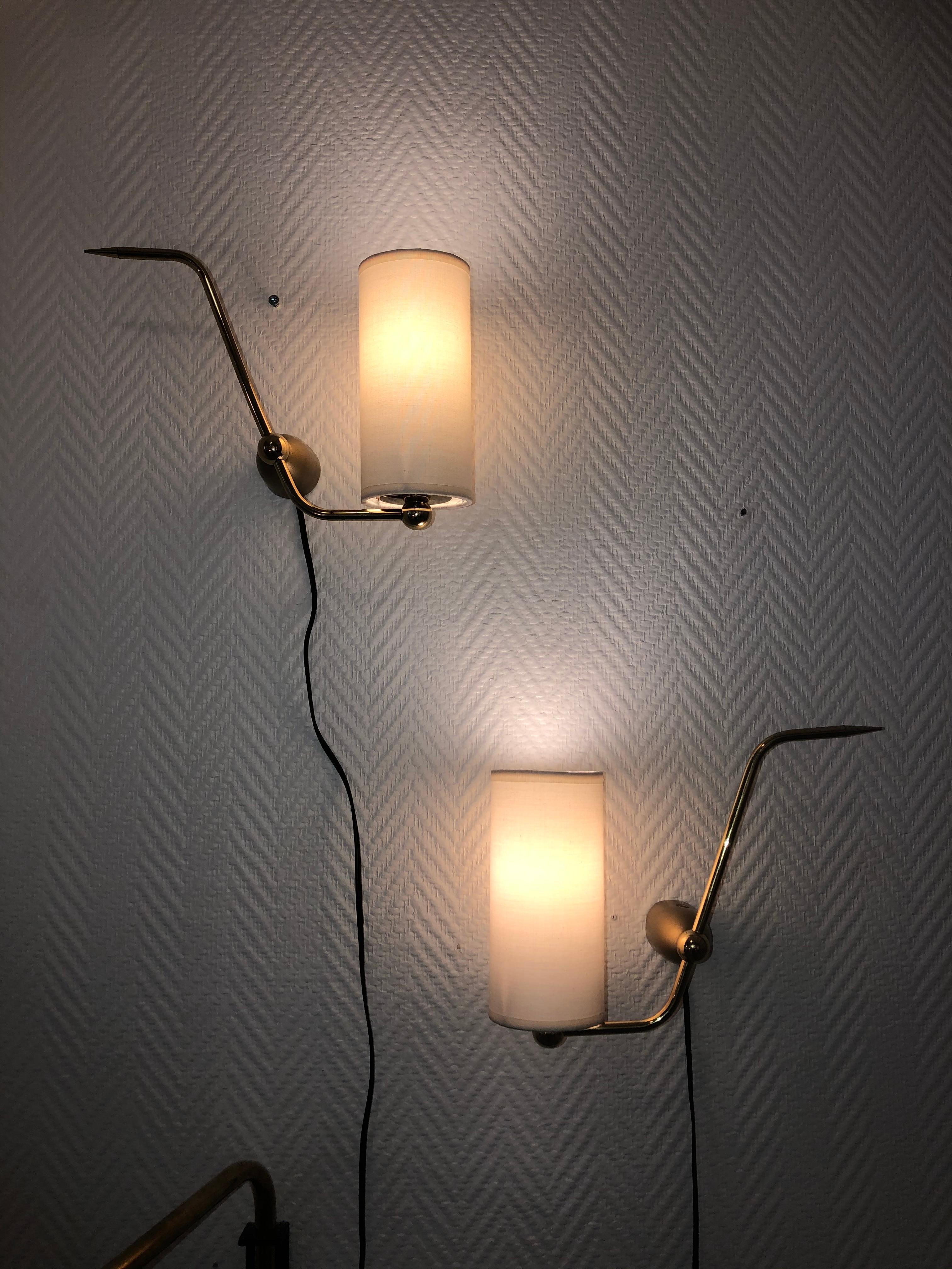 French Pair of Sconces by Maison Arlus, 1950