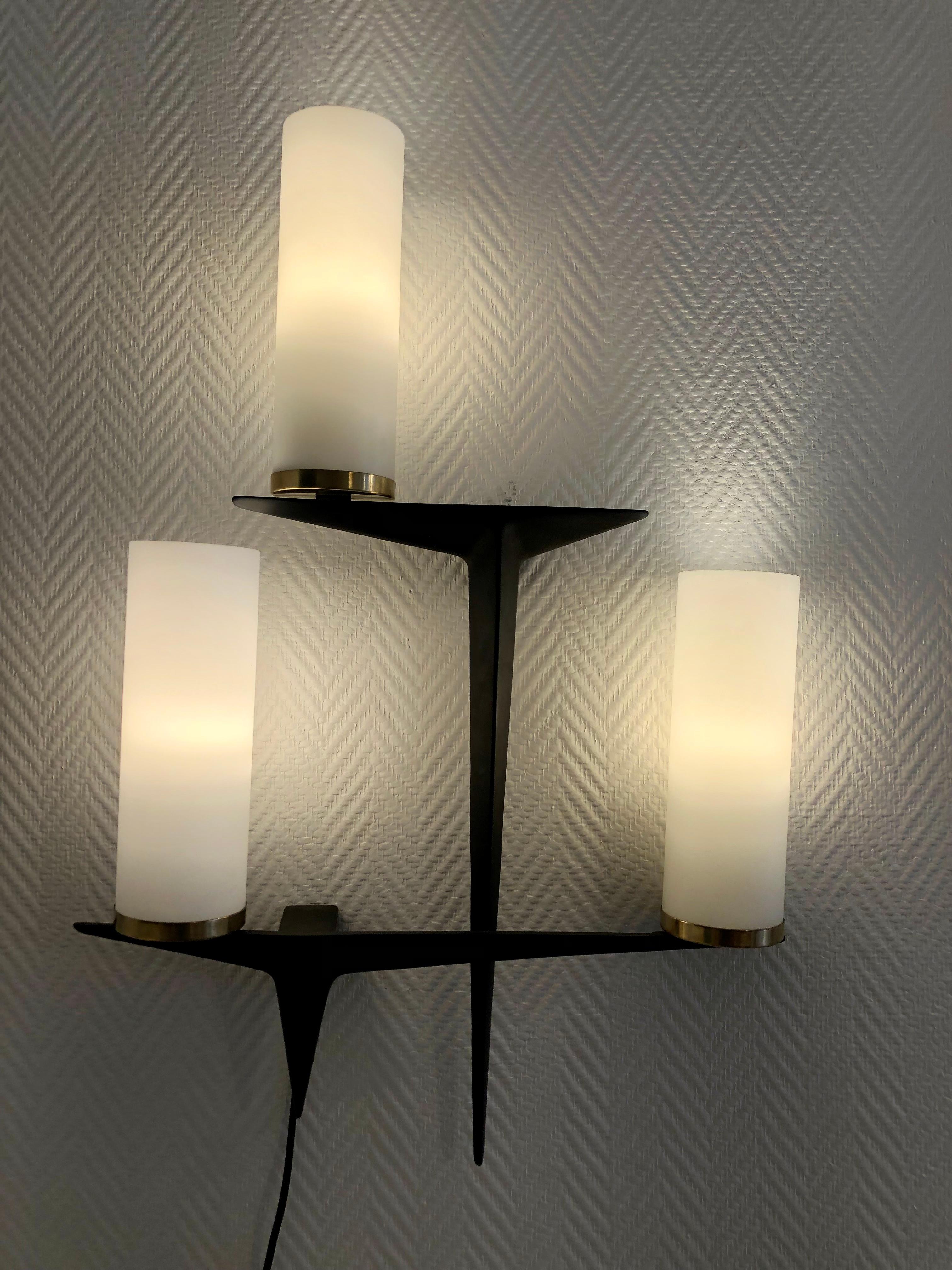 20th Century Pair of Sconces by Maison Arlus, 1950 For Sale