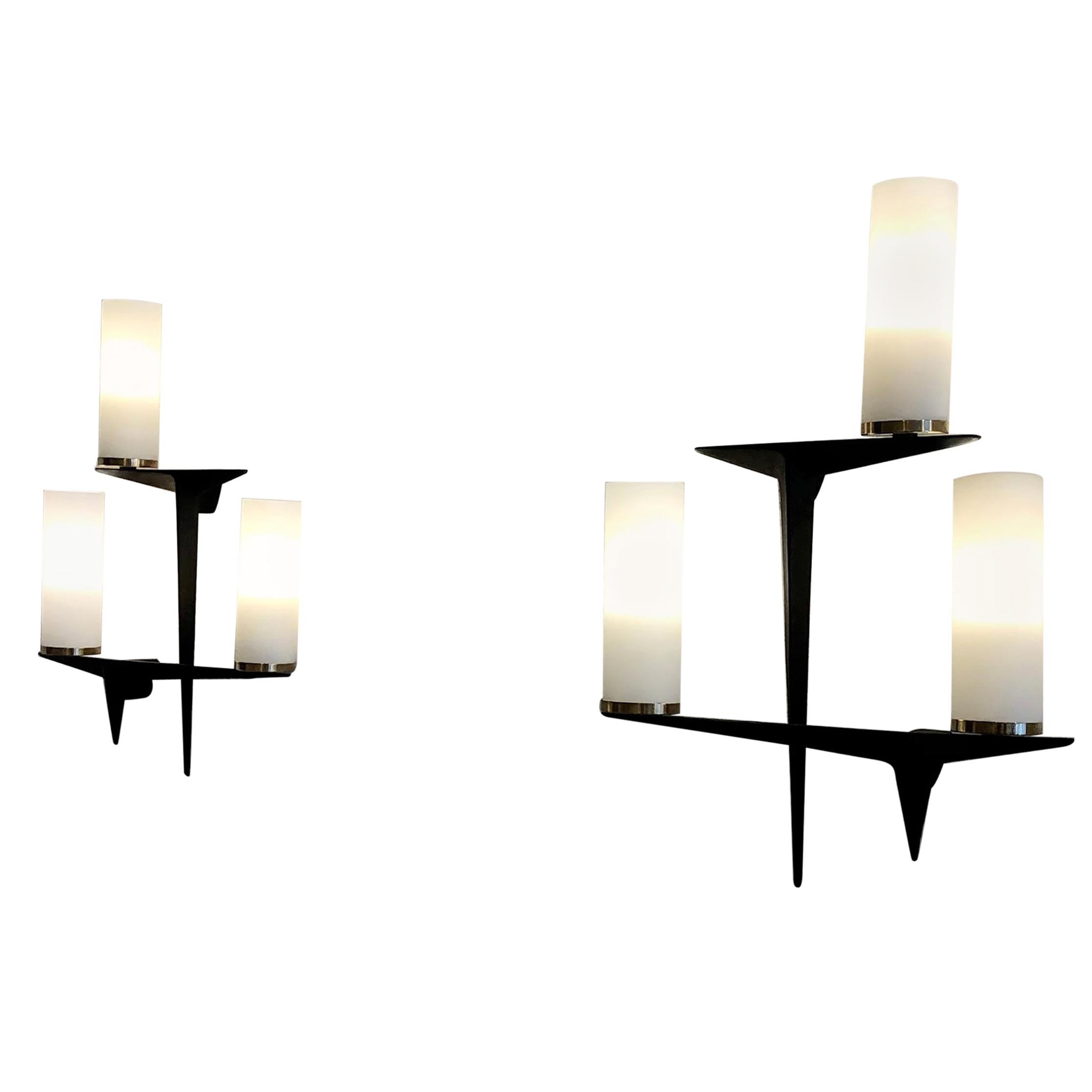 Pair of Sconces by Maison Arlus, 1950 For Sale