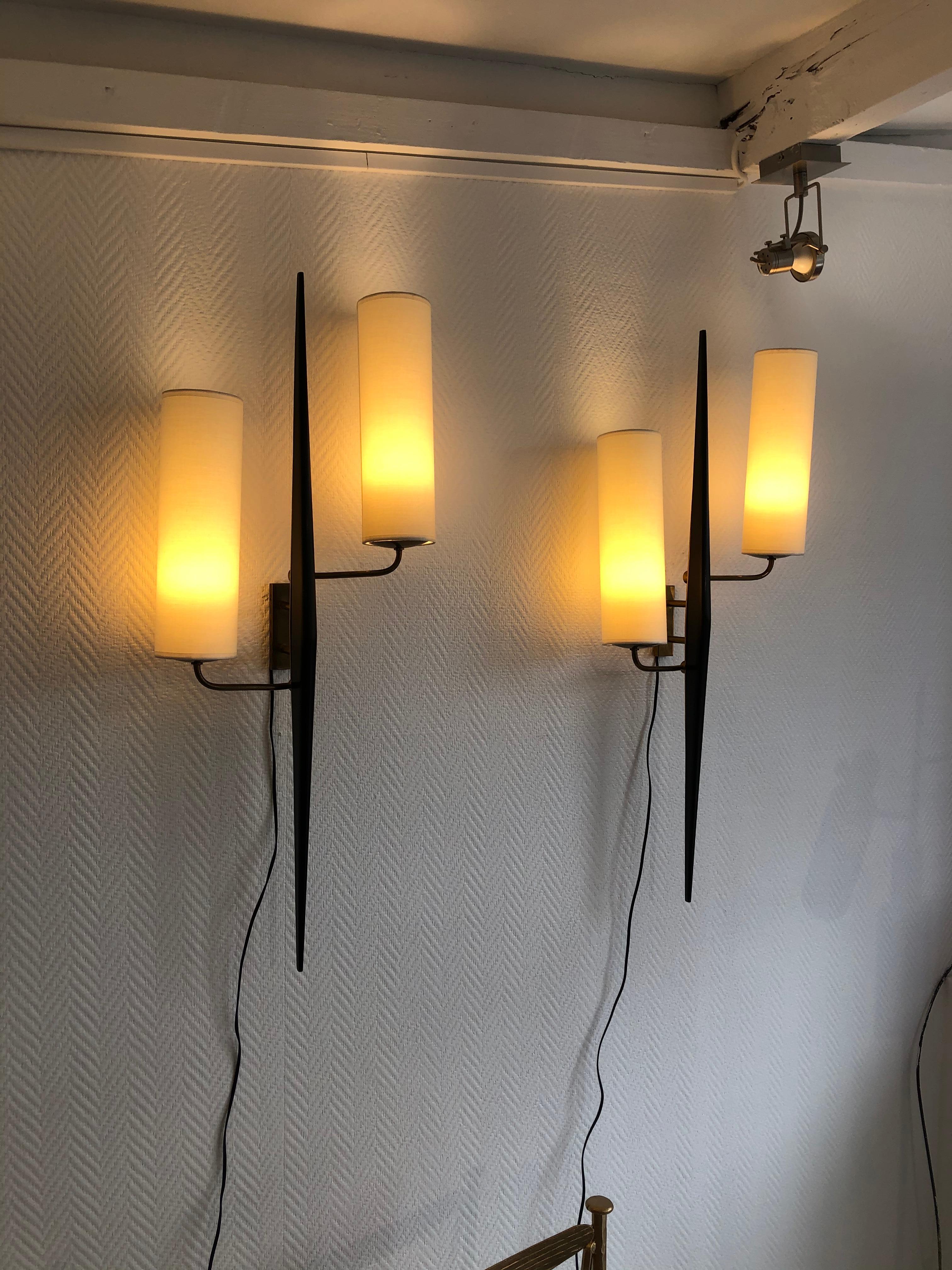 20th Century Pair of Sconces by Maison Lunel, 1950 For Sale