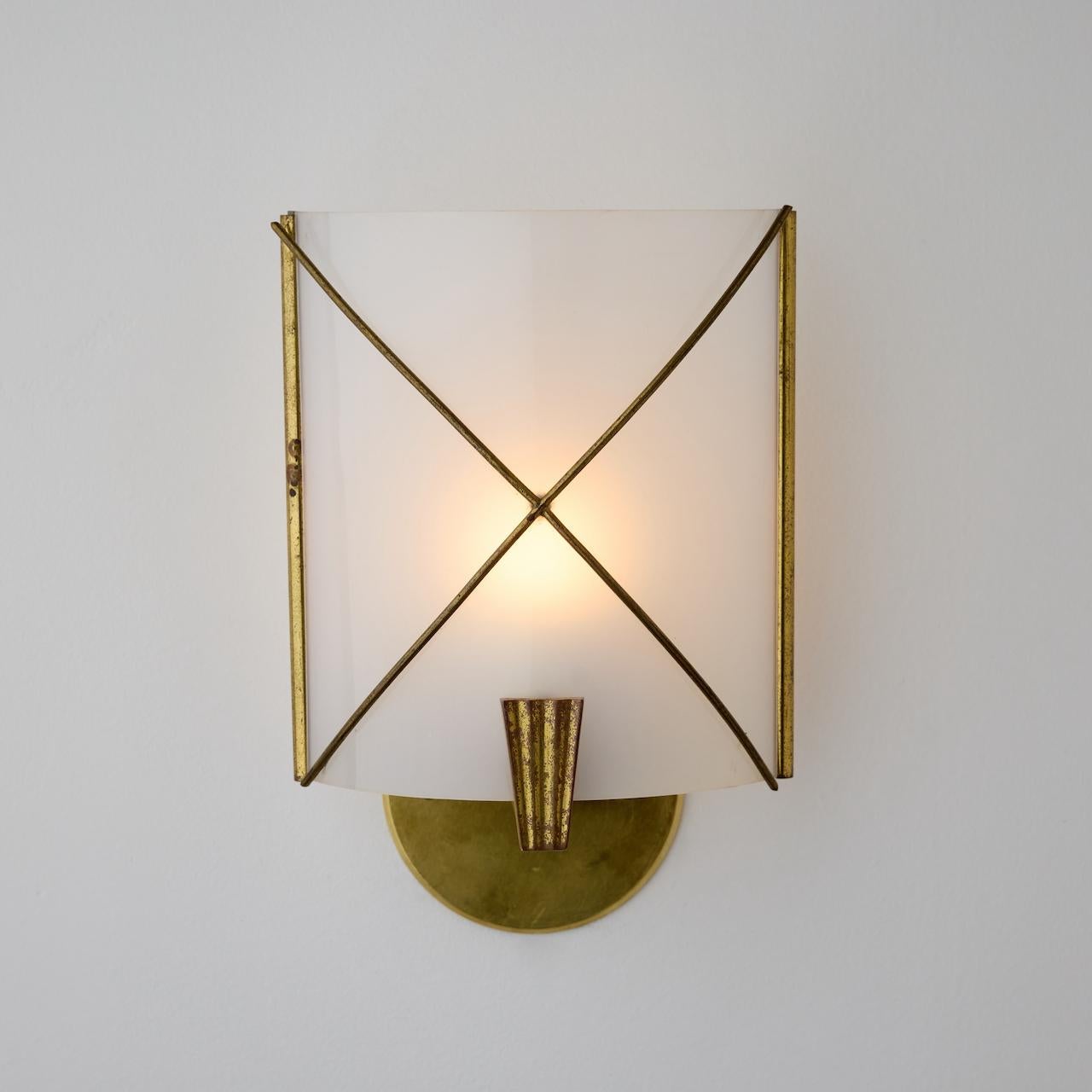 Mid-Century Modern Pair of Sconces by Maison Lunel For Sale
