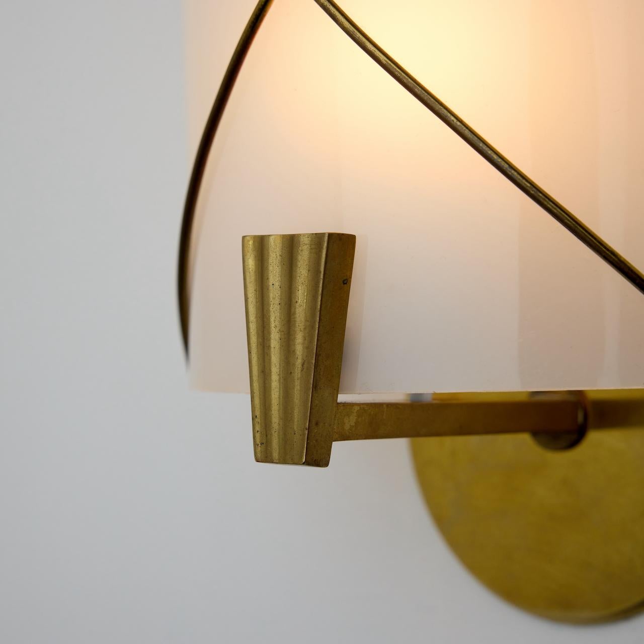 Patinated Pair of Sconces by Maison Lunel For Sale