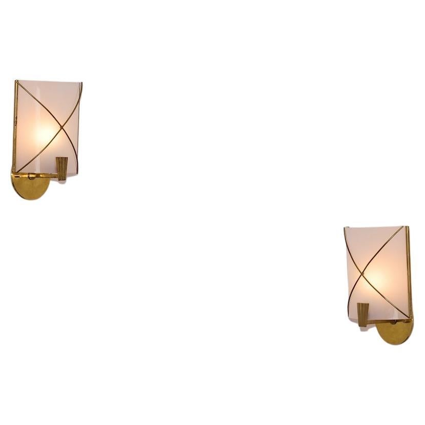Pair of Sconces by Maison Lunel For Sale
