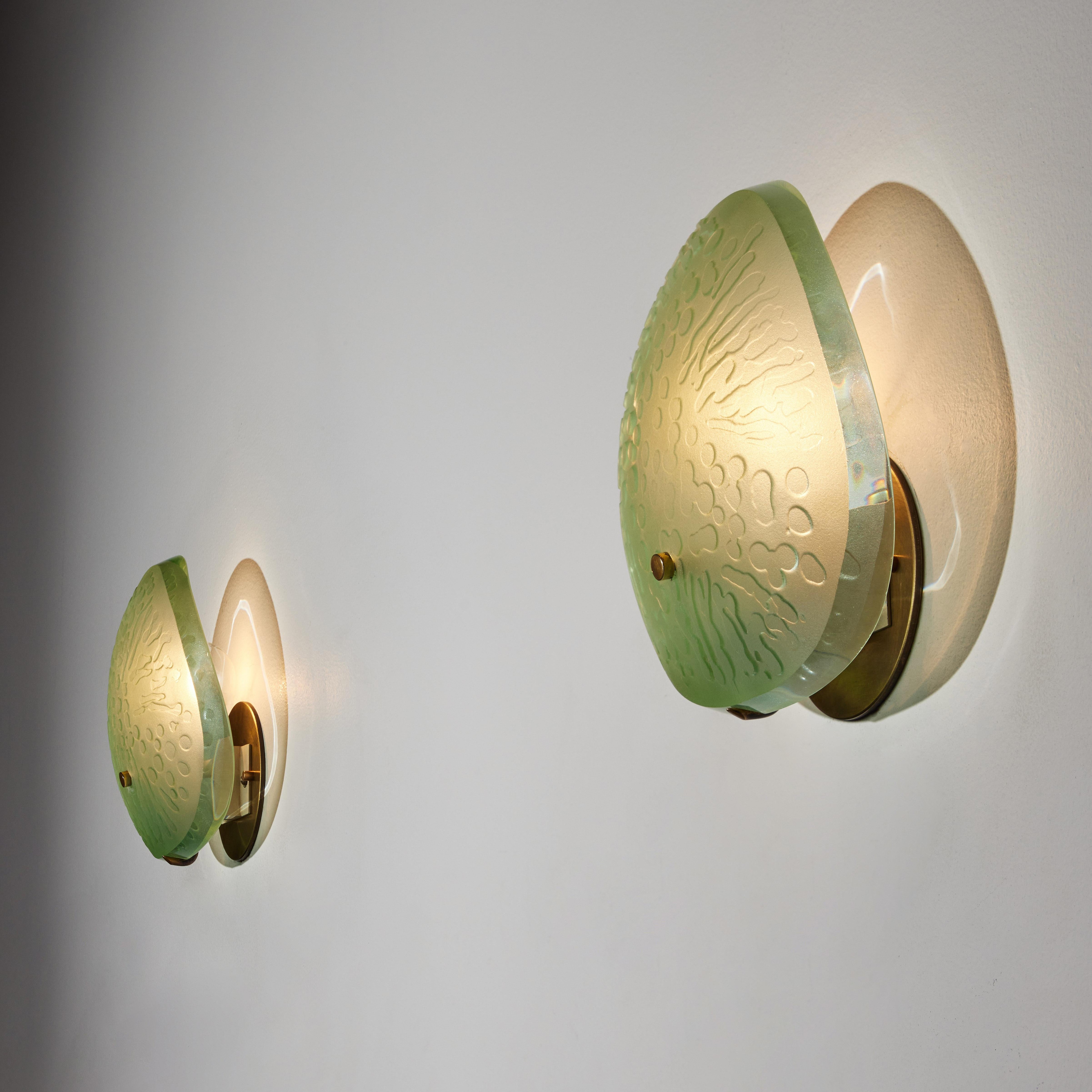 Glass Pair of Sconces by Max Ingrand for Fontana Arte