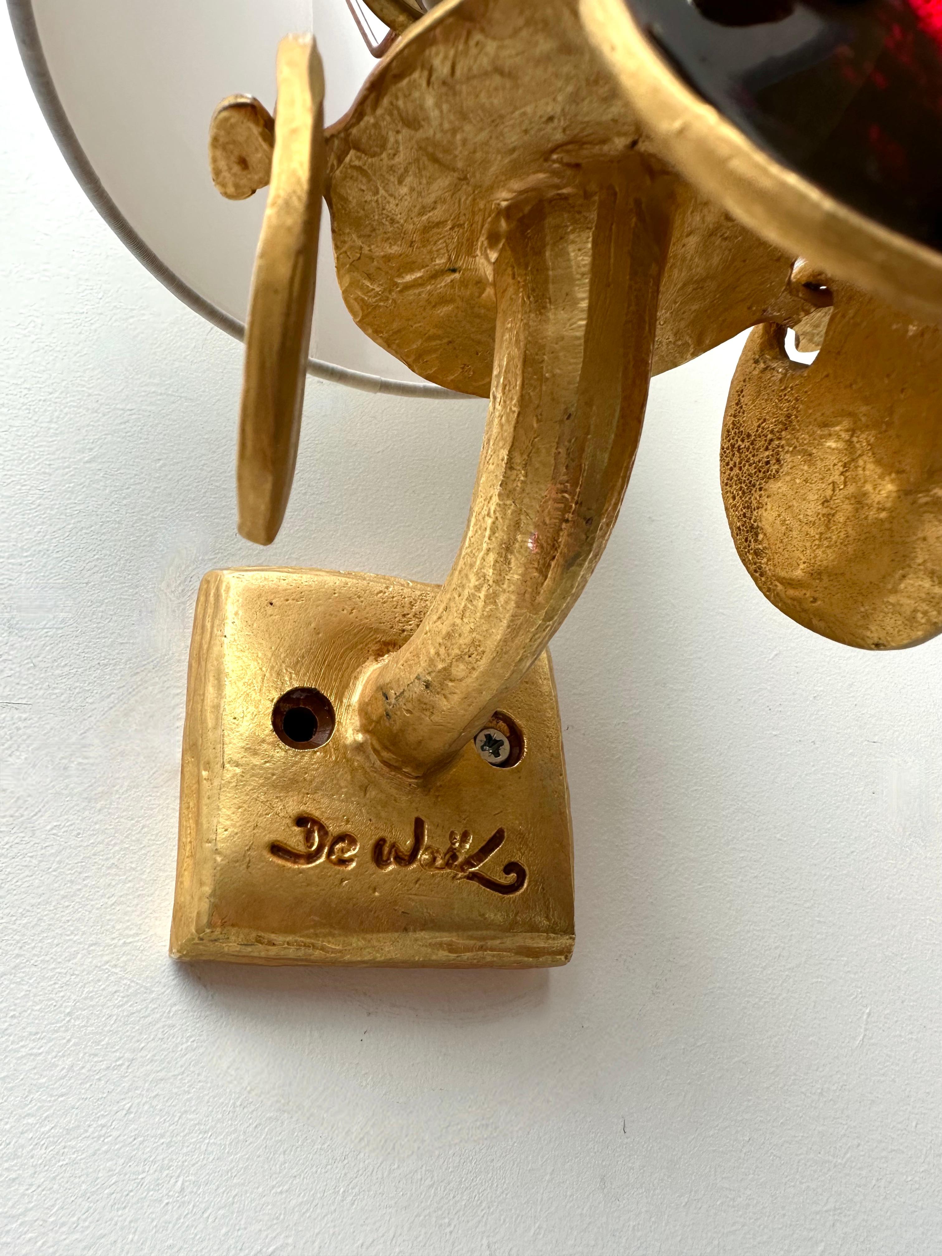 French Pair of Sconces by Nicolas Dewael for Fondica, France, 1990s For Sale