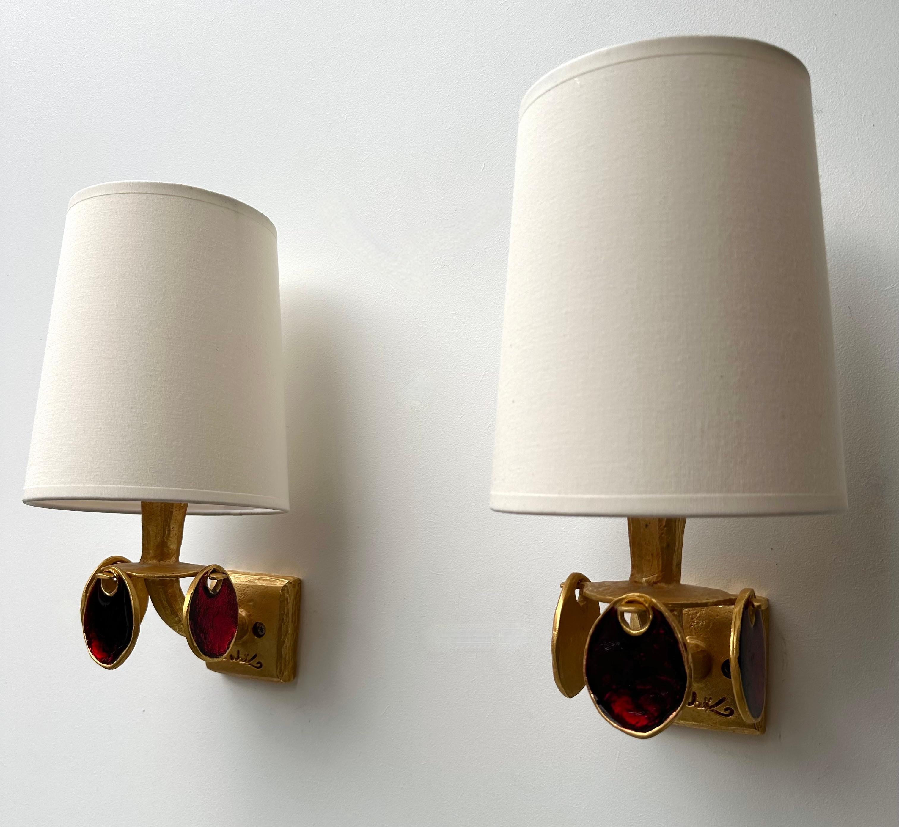 Pair of Sconces by Nicolas Dewael for Fondica, France, 1990s For Sale 1