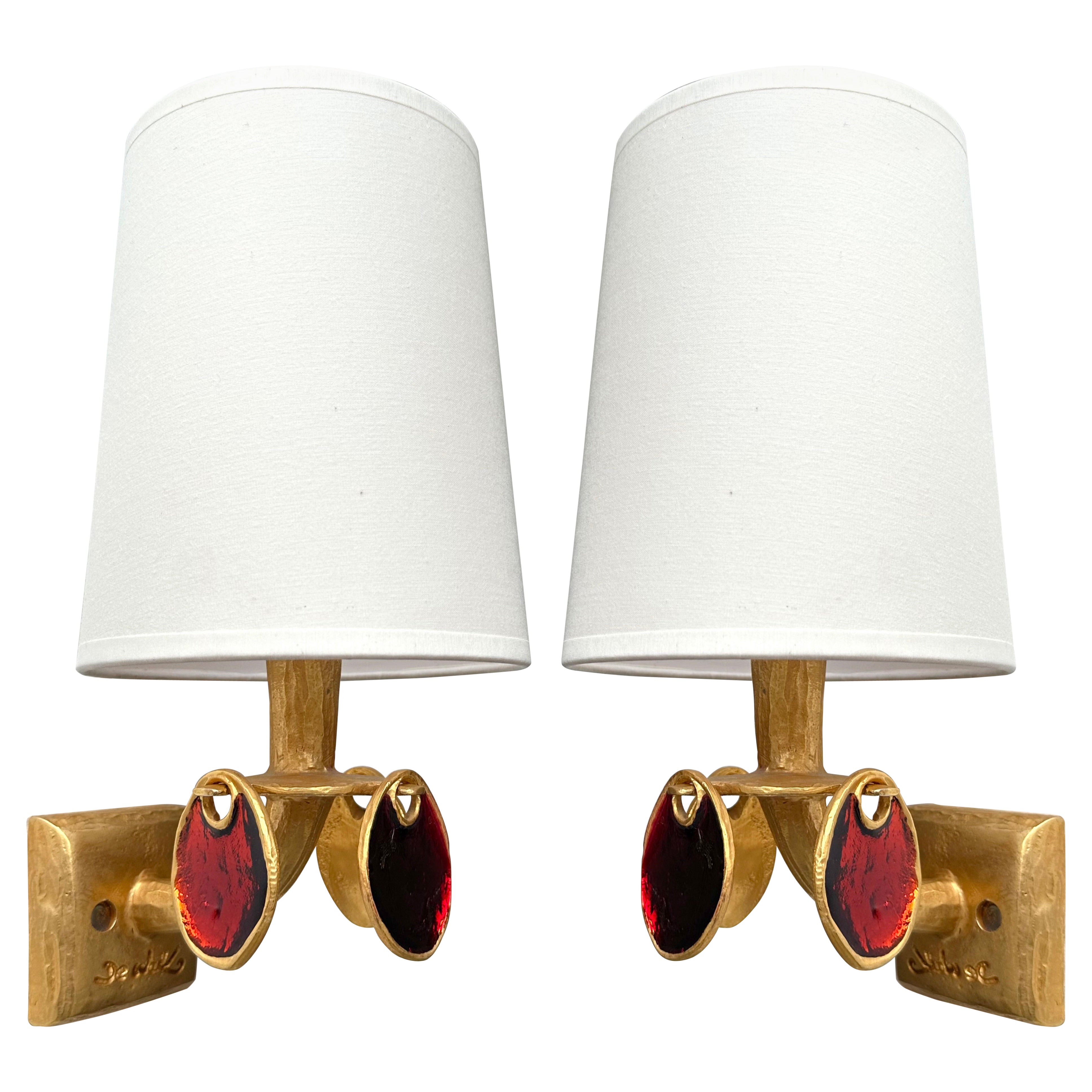 Pair of Sconces by Nicolas Dewael for Fondica, France, 1990s