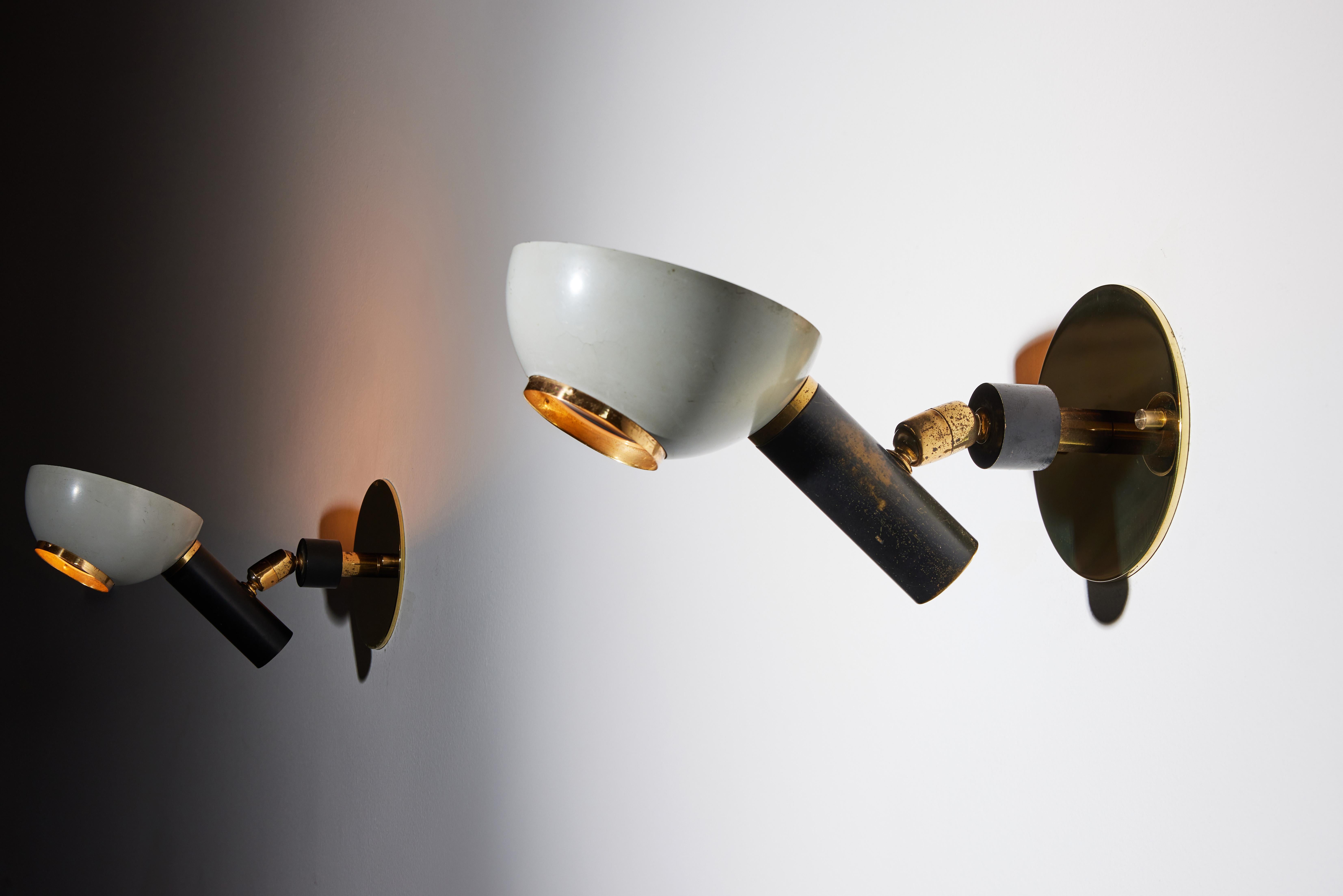 Mid-20th Century Pair of Sconces by Oscar Torlasco for Lumi