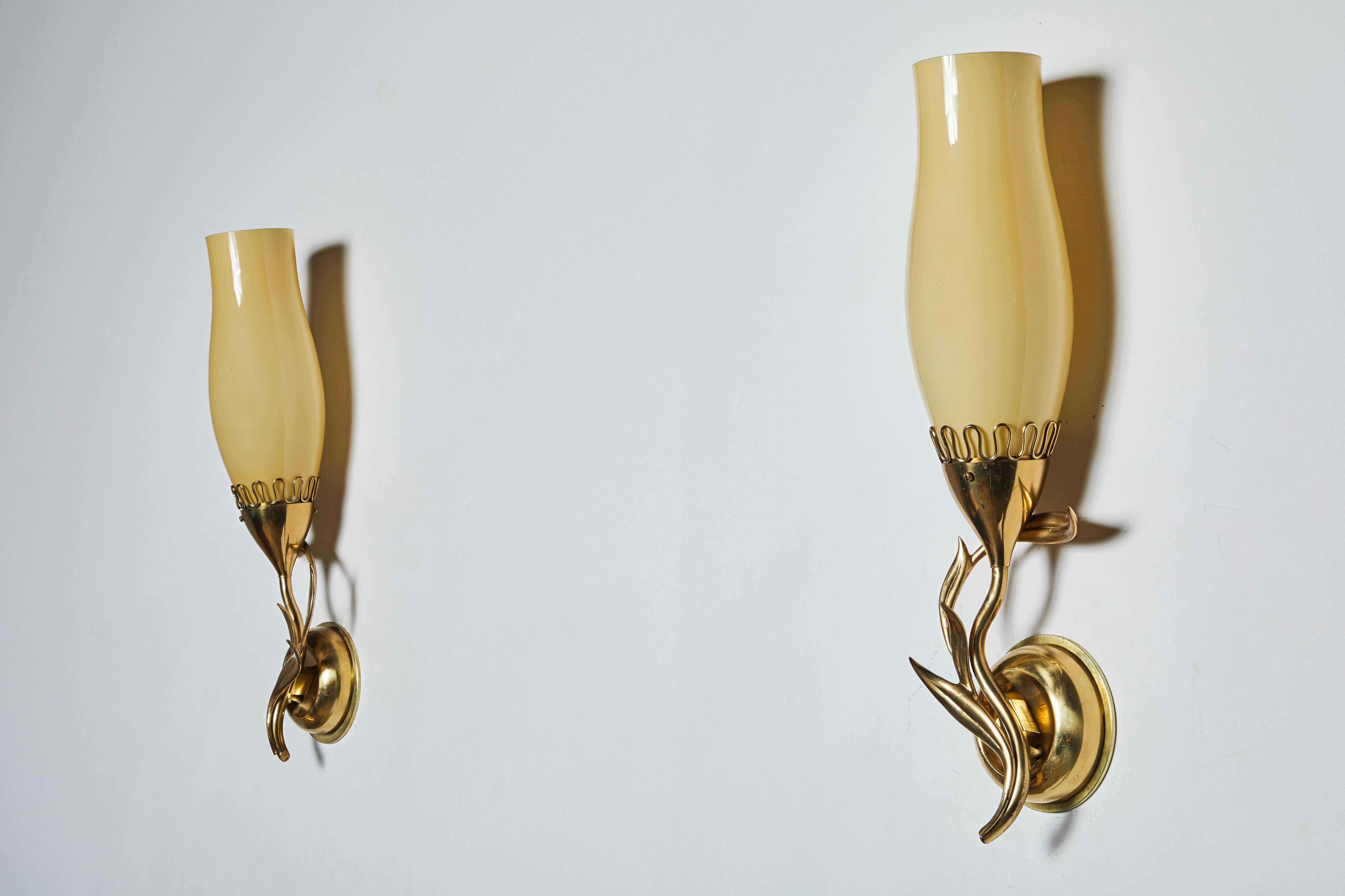 Glass Pair of Sconces by Paavo Tynell for Idman Oy