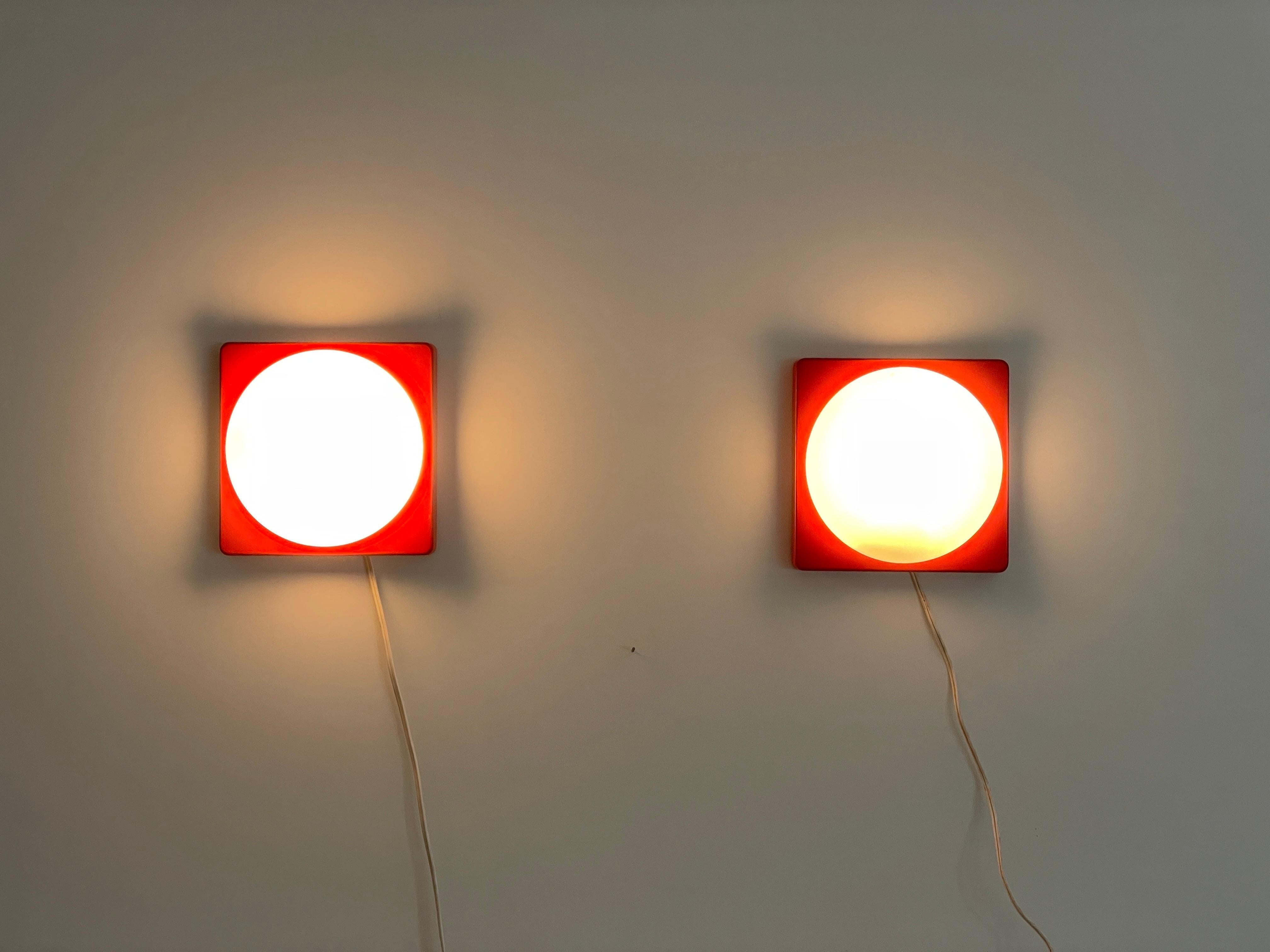 Pareja de apliques de Rolf Krüger para Heinz Neuhaus Leuchten, años 70, Alemania en venta 4