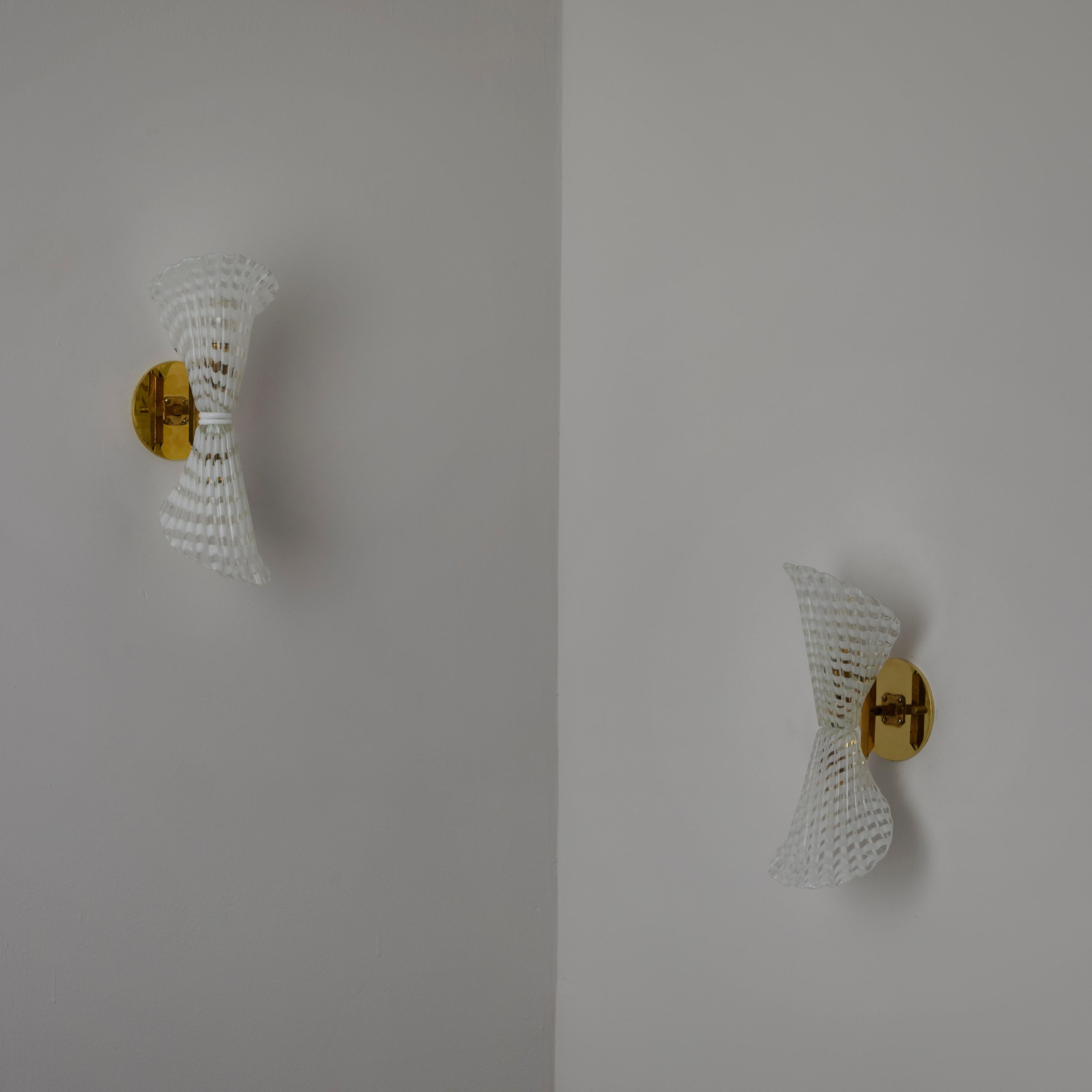 Italian Pair of Sconces by Seguso For Sale