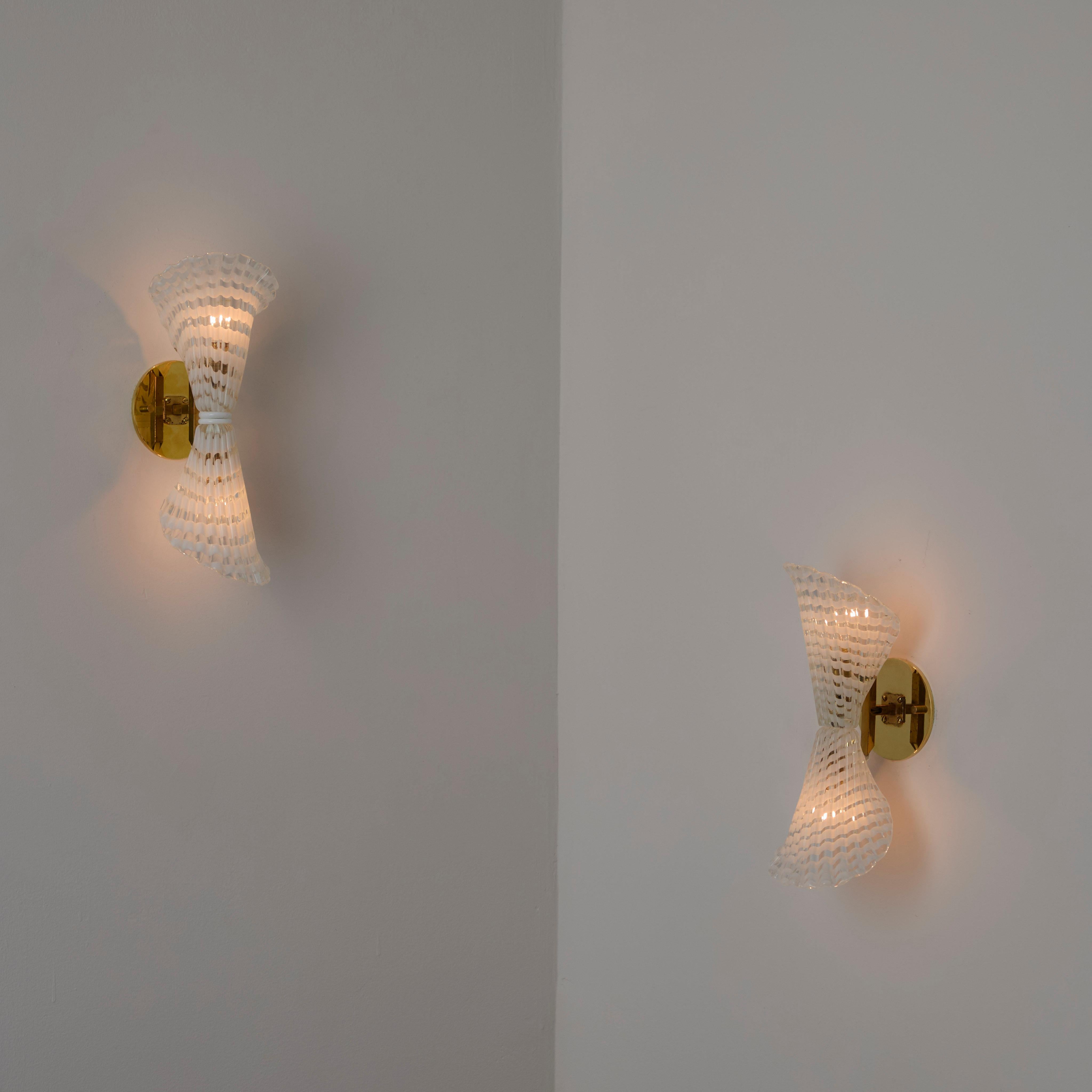 Patinated Pair of Sconces by Seguso For Sale