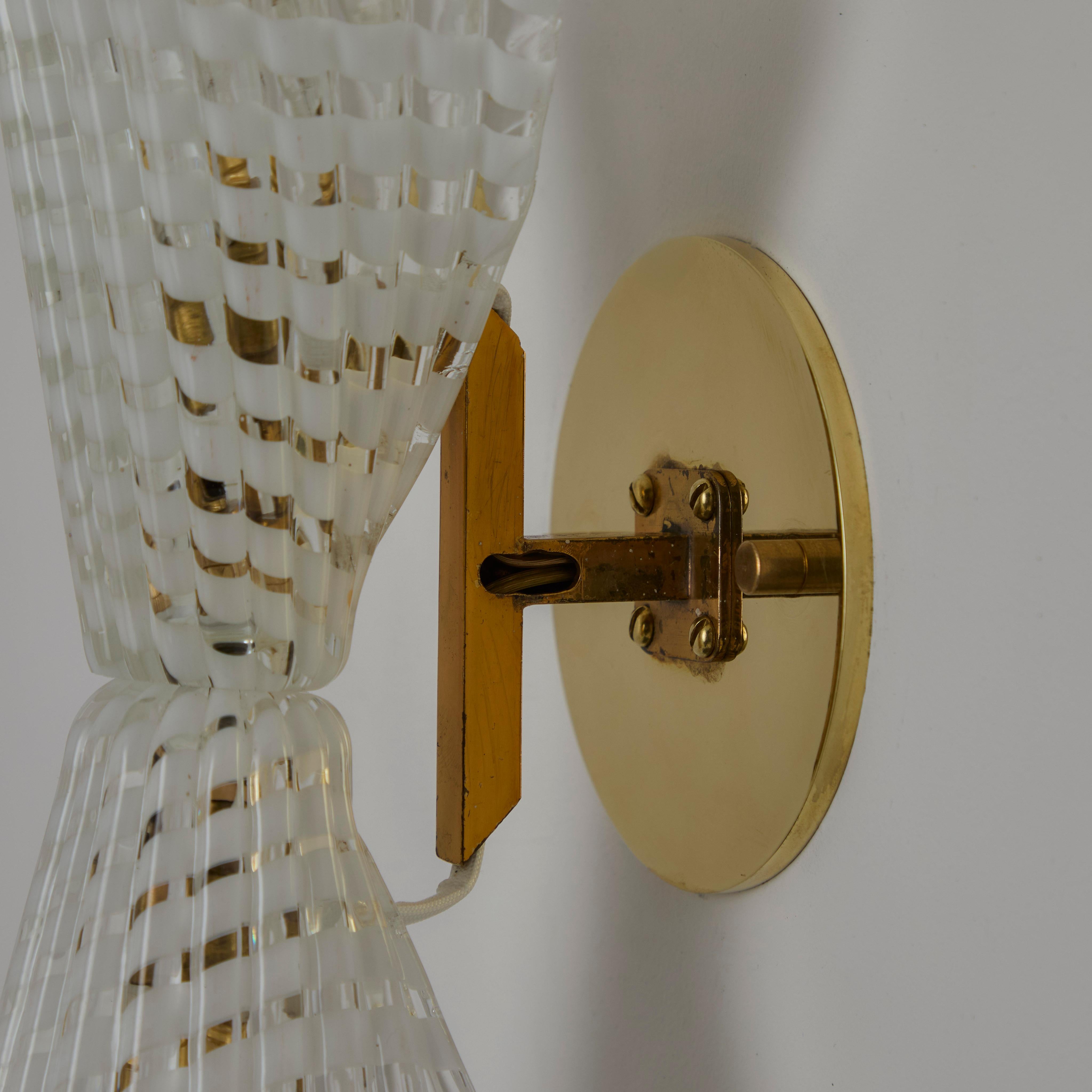 Brass Pair of Sconces by Seguso For Sale