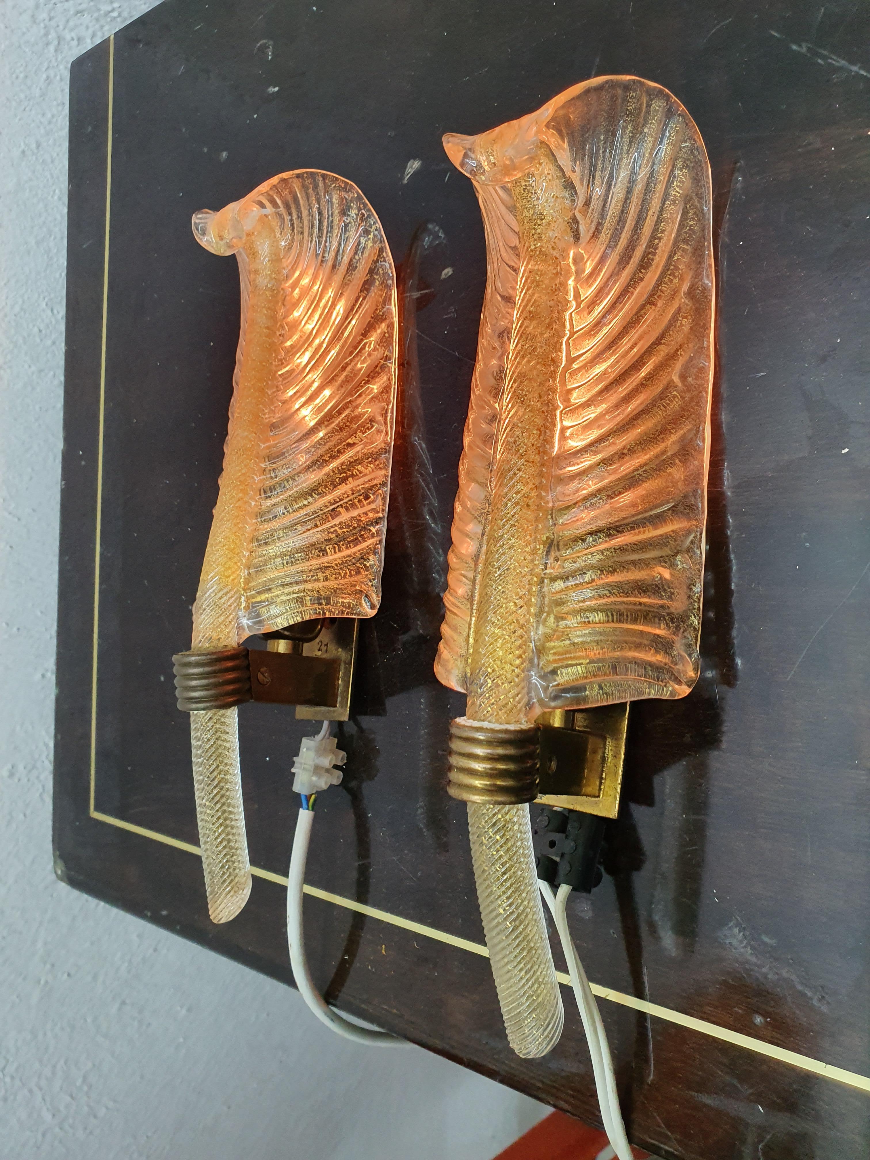 Pair of Sconces by Seguso for Veronese, Signed and Numbered, Italy, circa 1940 For Sale 4