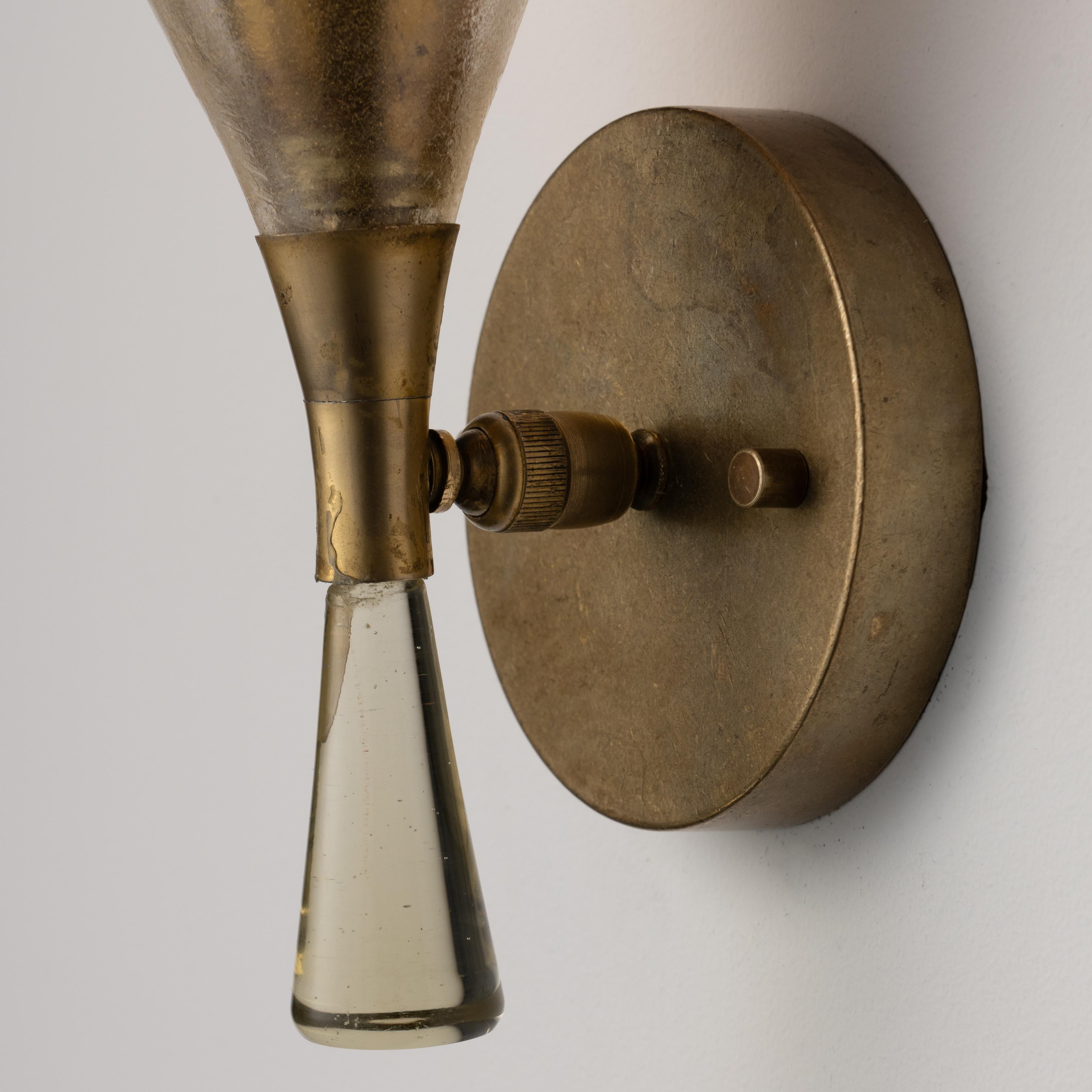 Brass Pair of Sconces by Seguso Vetri d'Arte 