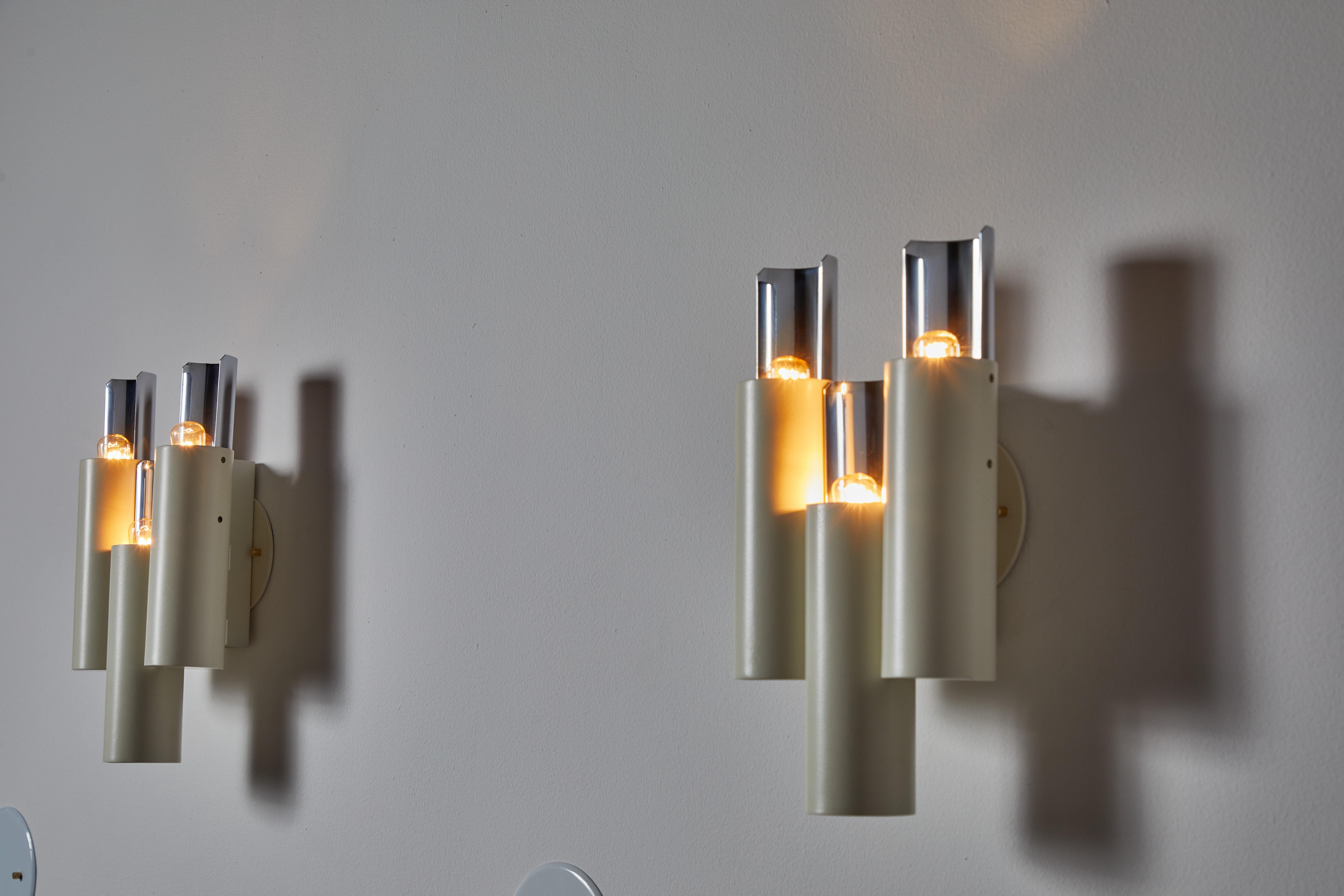 Metal Pair of Sconces by Stilnovo