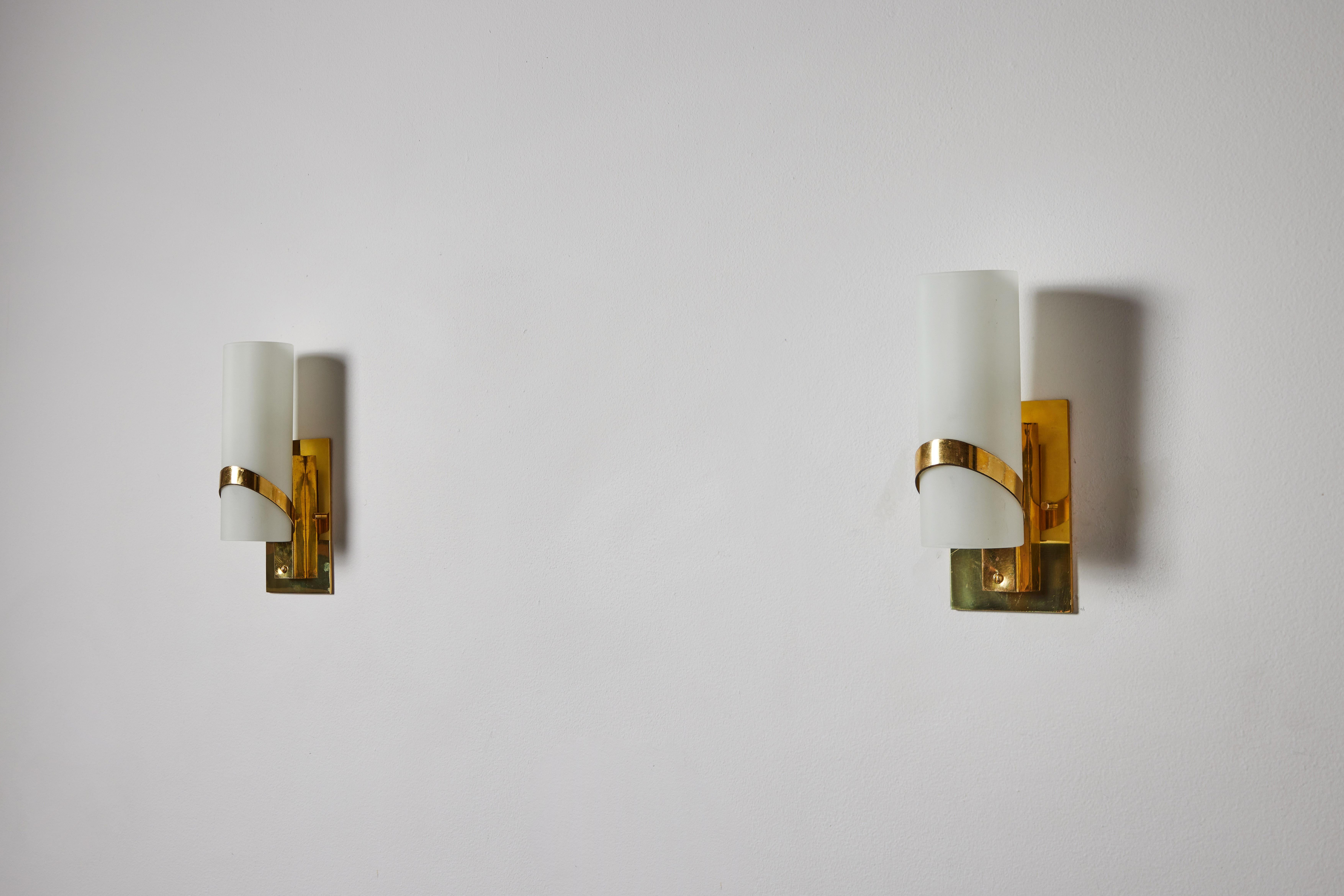 Brass Pair of Sconces by Stilnovo