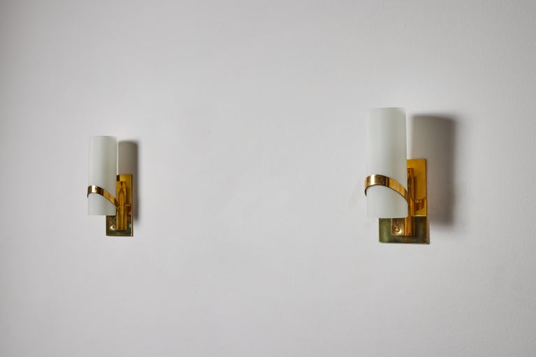 Brass Pair of Sconces by Stilnovo For Sale