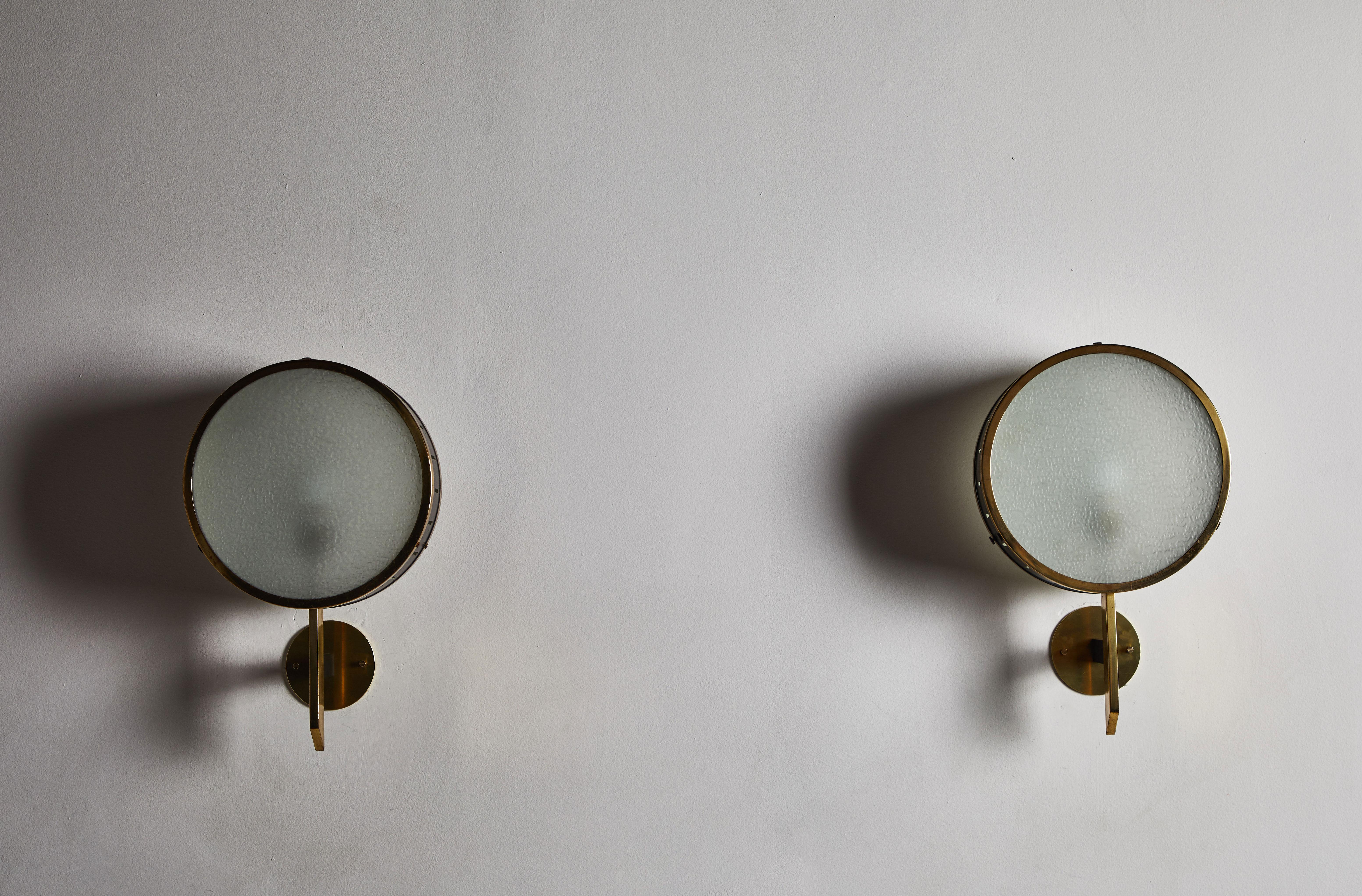 Brass Pair of Sconces by Stilnovo