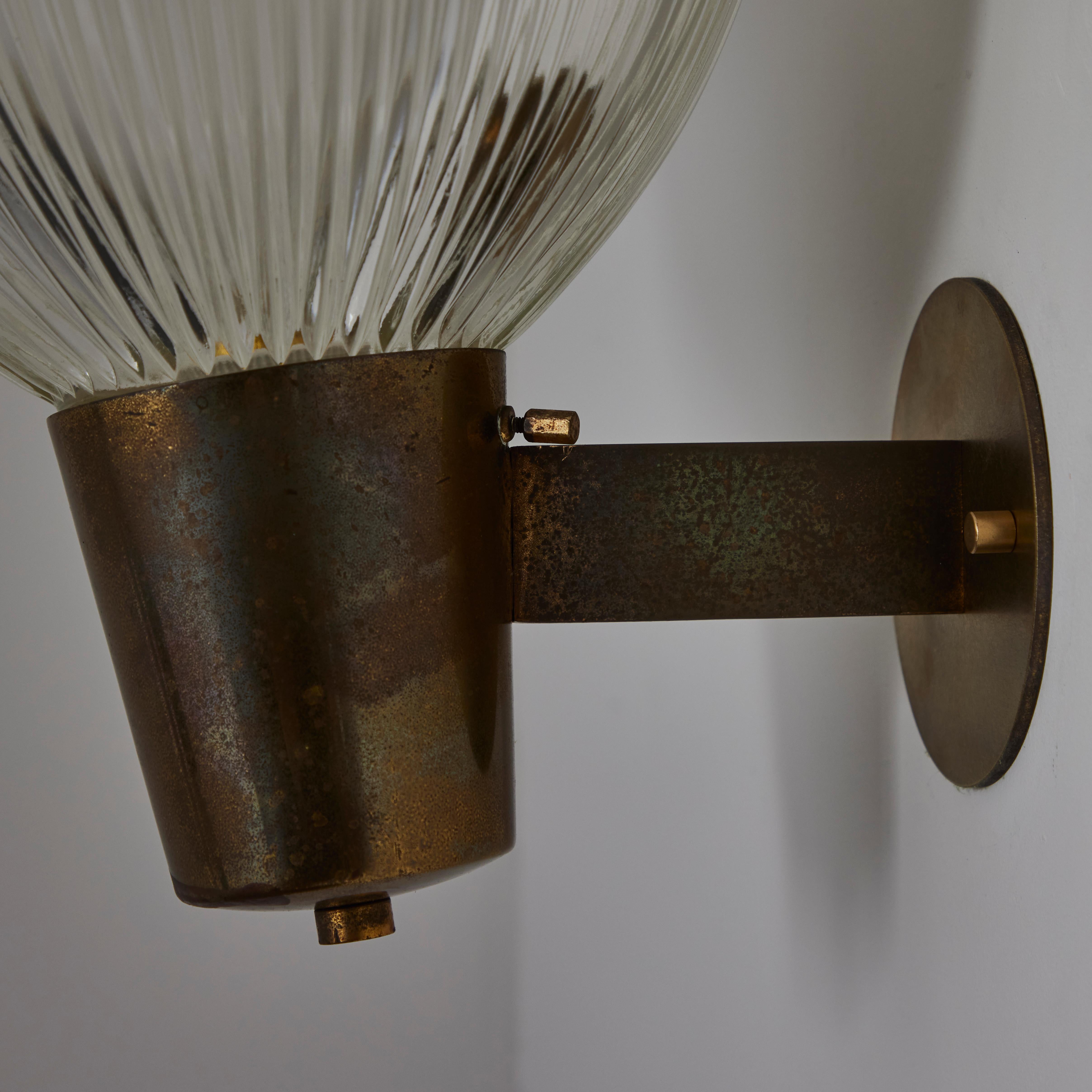 Brass Pair of Sconces by Stilnovo  For Sale