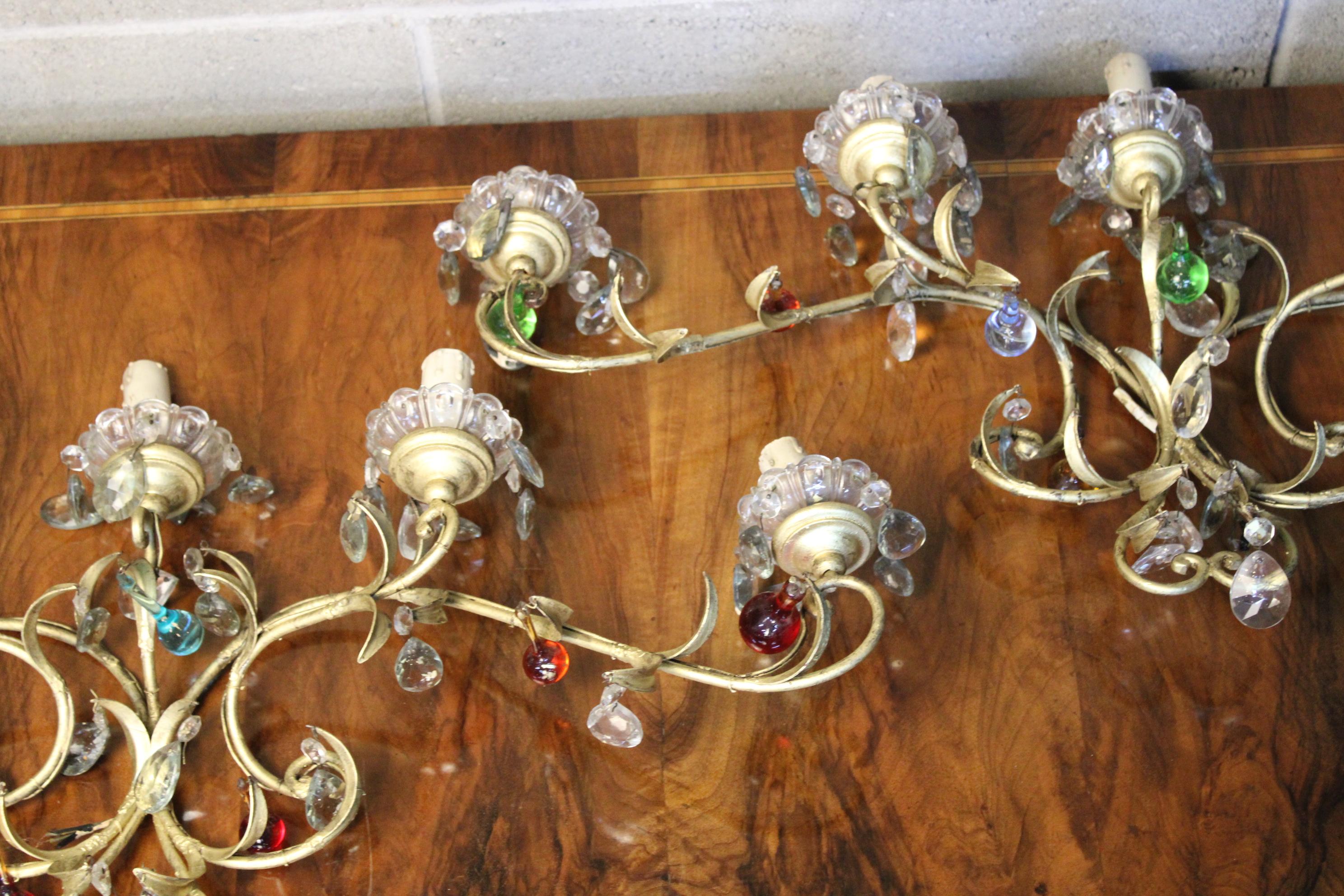 Italian Pair of Wall Appliques, circa 1920, Italy For Sale
