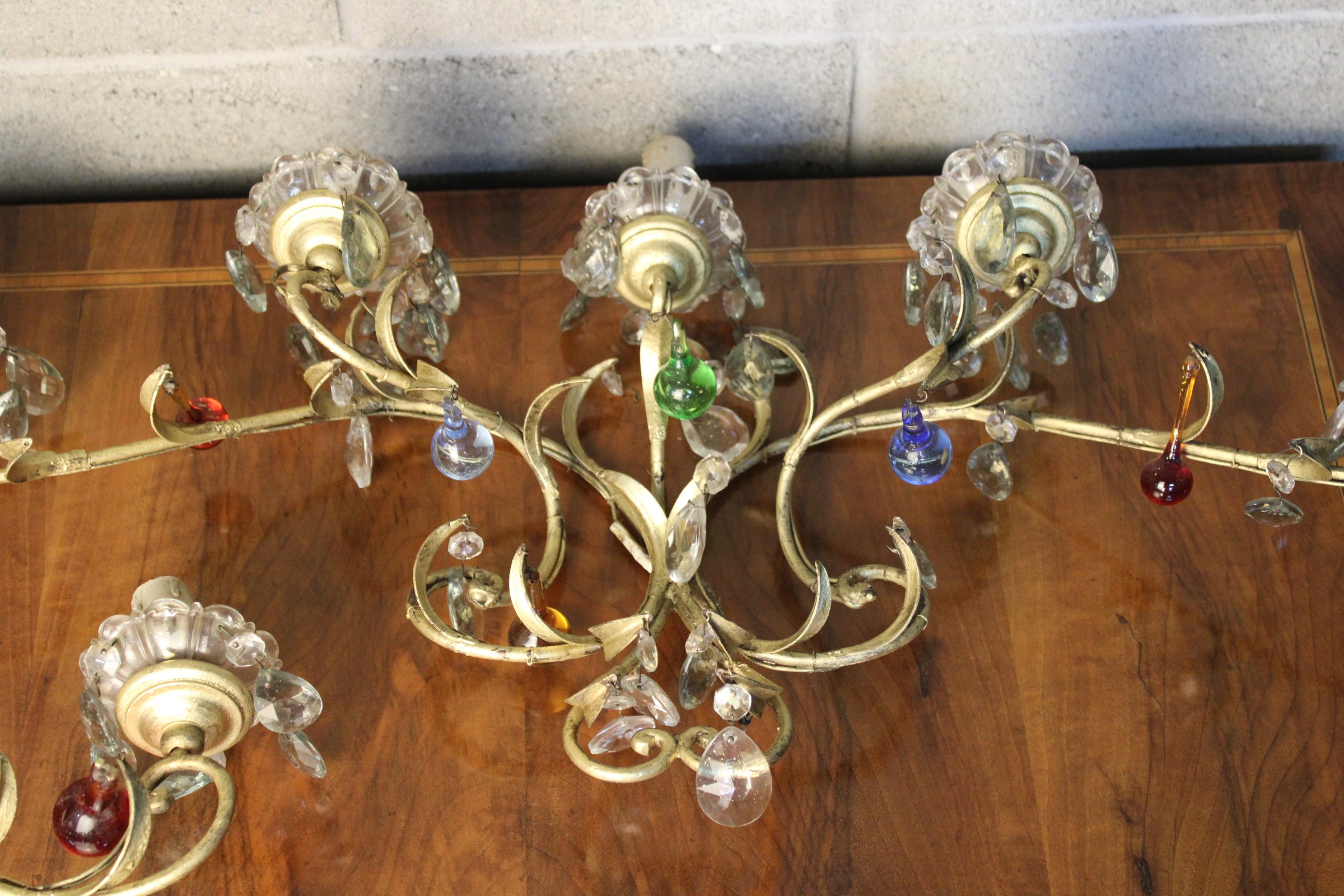 Early 20th Century Pair of Wall Appliques, circa 1920, Italy For Sale