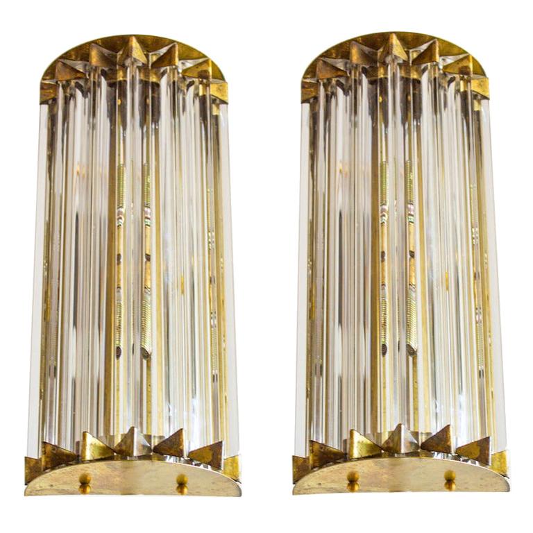 1980"S/BRASS AND MIRRORED GLASS/WALL LIGHT/4 AVAILABLE