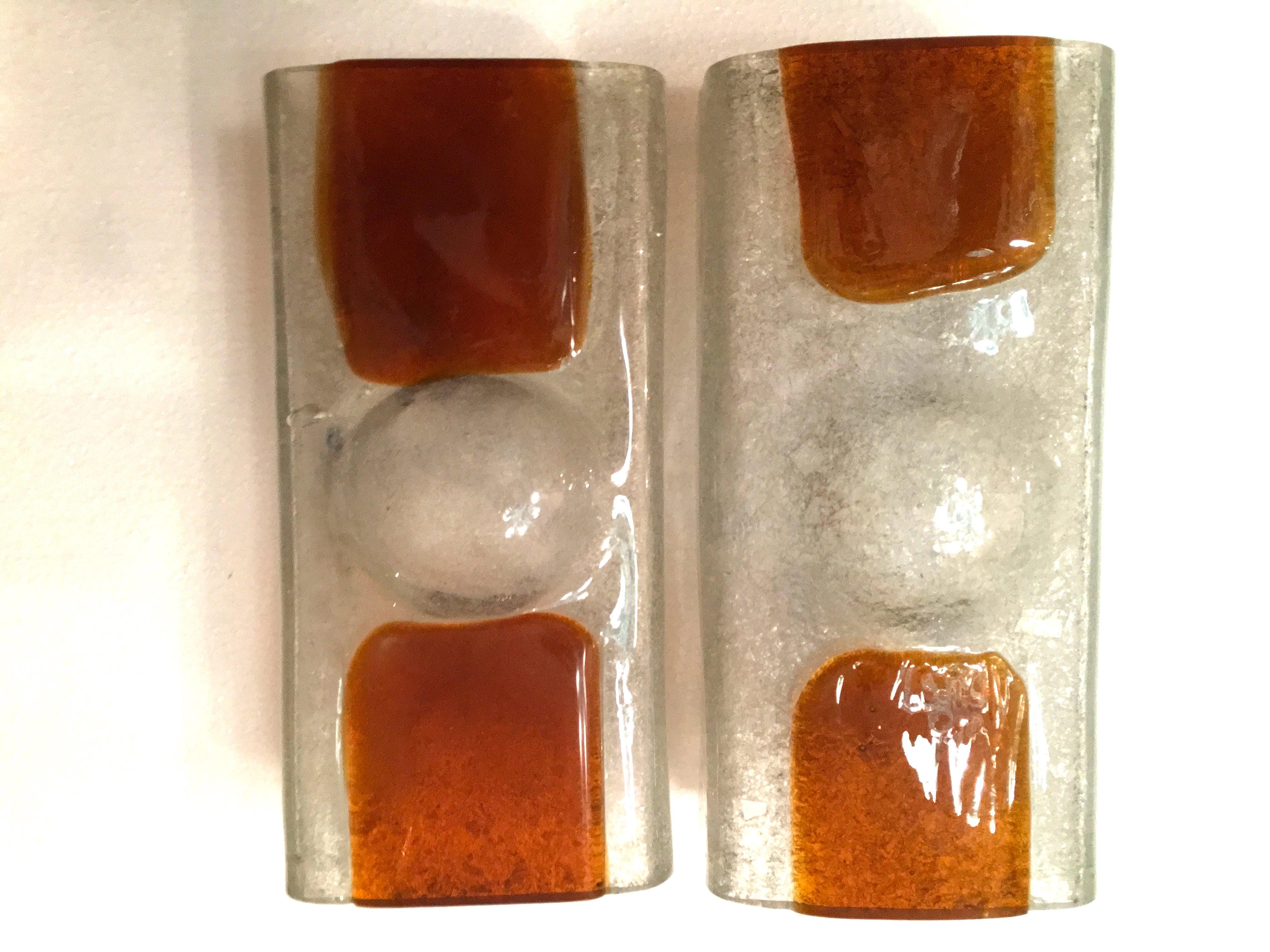 Blown Glass Pair of Sconces Designed by Toni Zuccheri for Venini, 1960s