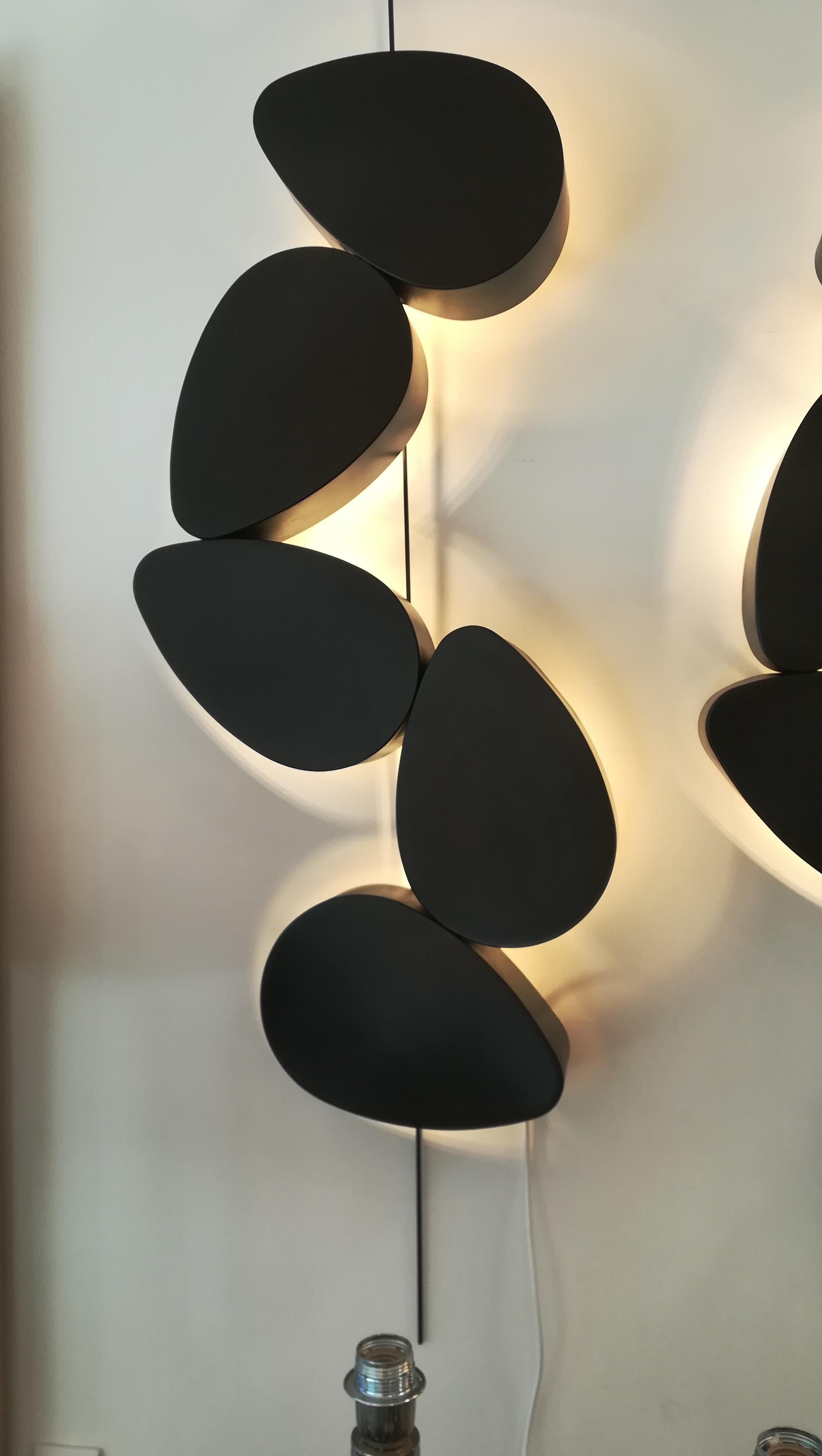 Pair of Sconces Five Elements by Stephane Ducatteau In Excellent Condition For Sale In Saint-Ouen, FR