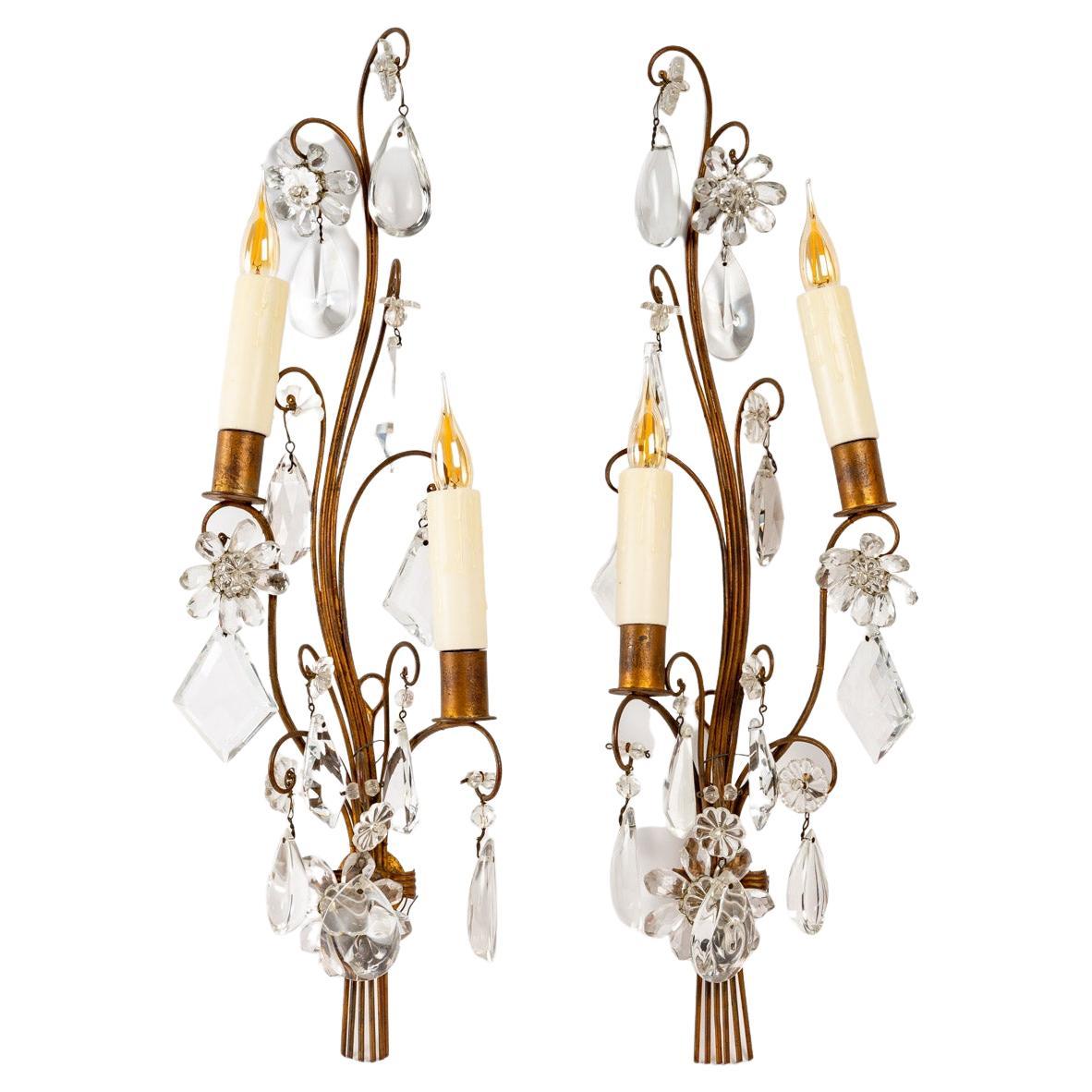 Pair of sconces from the Baguès house, mid 20th century