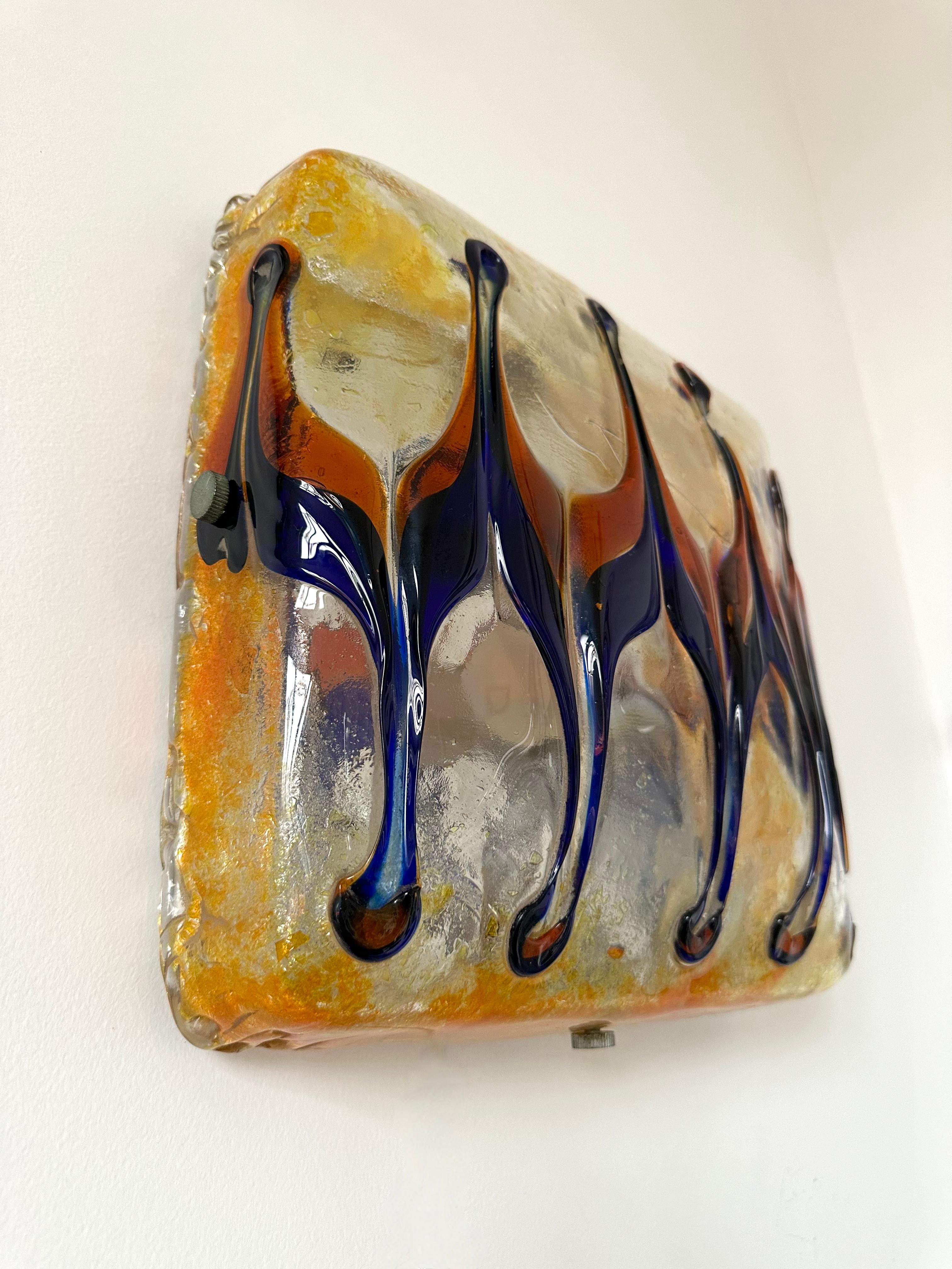 Pair of Sconces Harlequin Murano Glass. Italy, 1970s For Sale 3