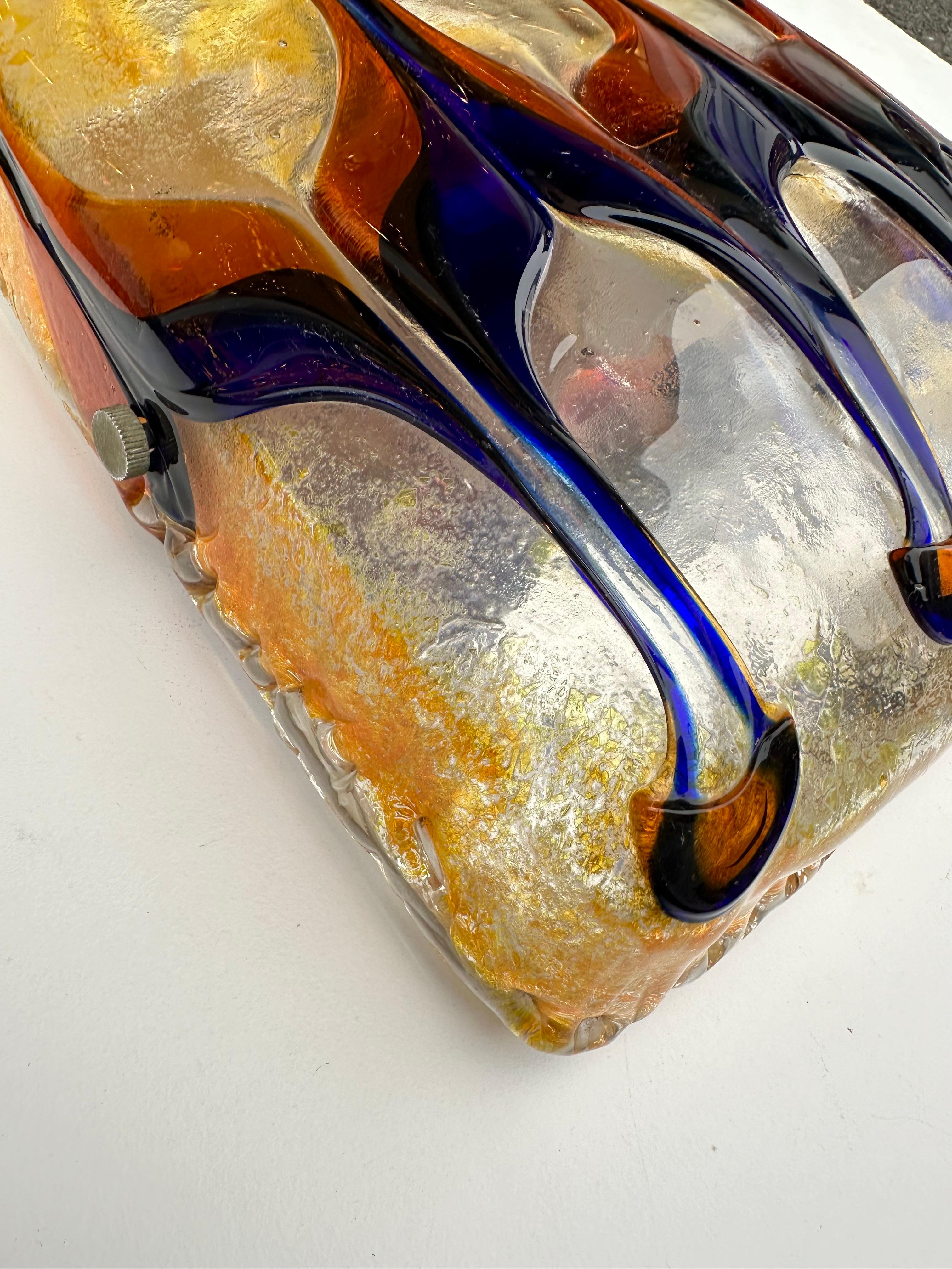 Pair of Sconces Harlequin Murano Glass. Italy, 1970s For Sale 4