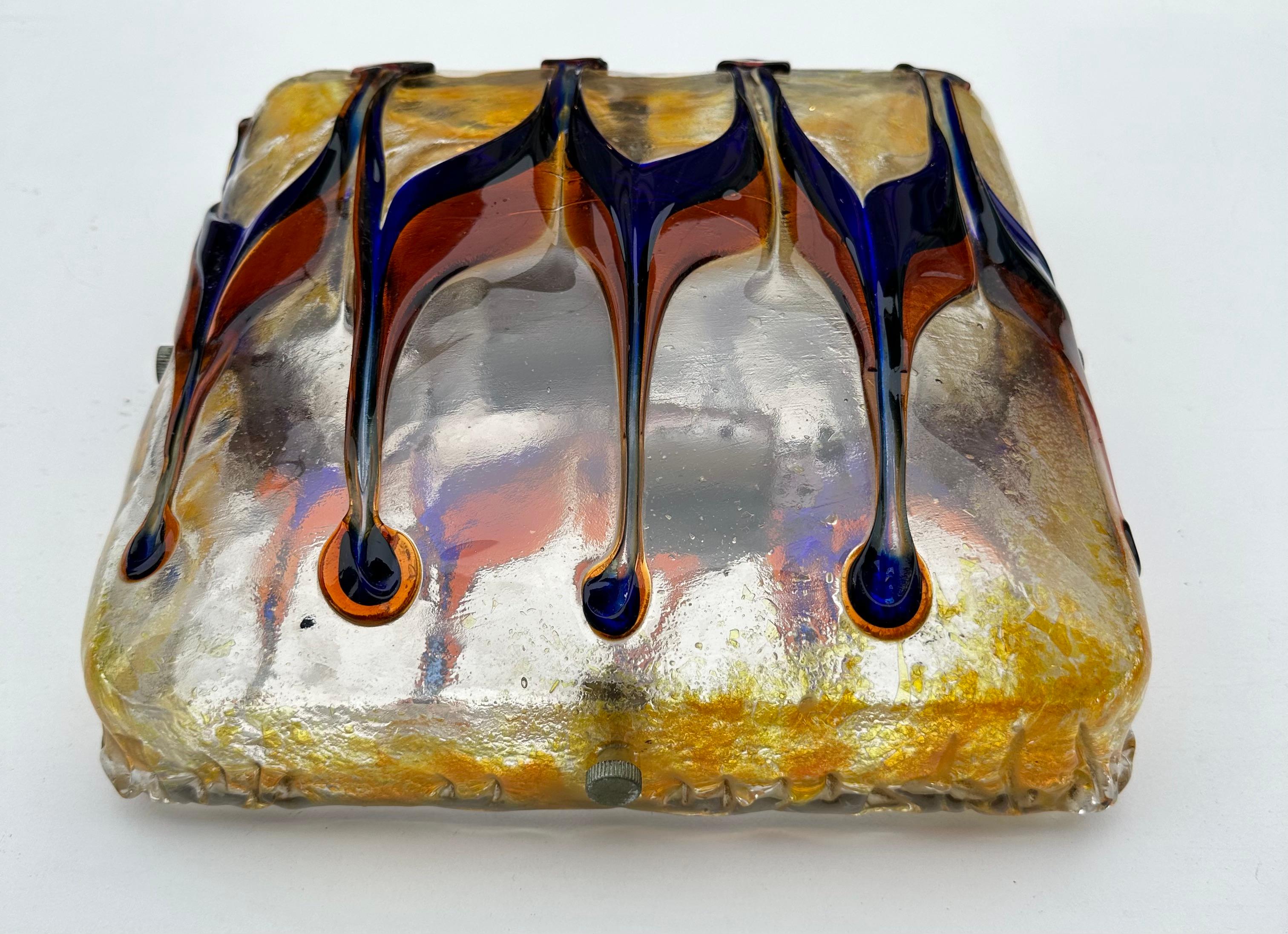 Pair of Sconces Harlequin Murano Glass. Italy, 1970s For Sale 7