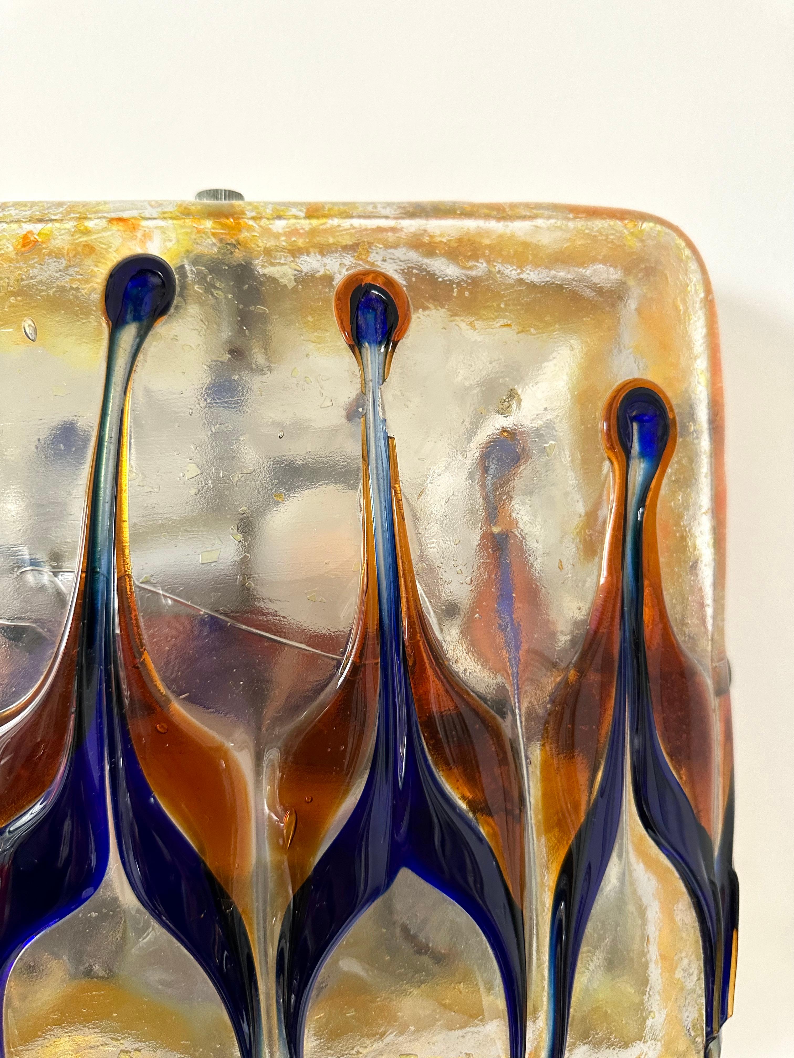 Pair of Sconces Harlequin Murano Glass. Italy, 1970s In Good Condition For Sale In SAINT-OUEN, FR
