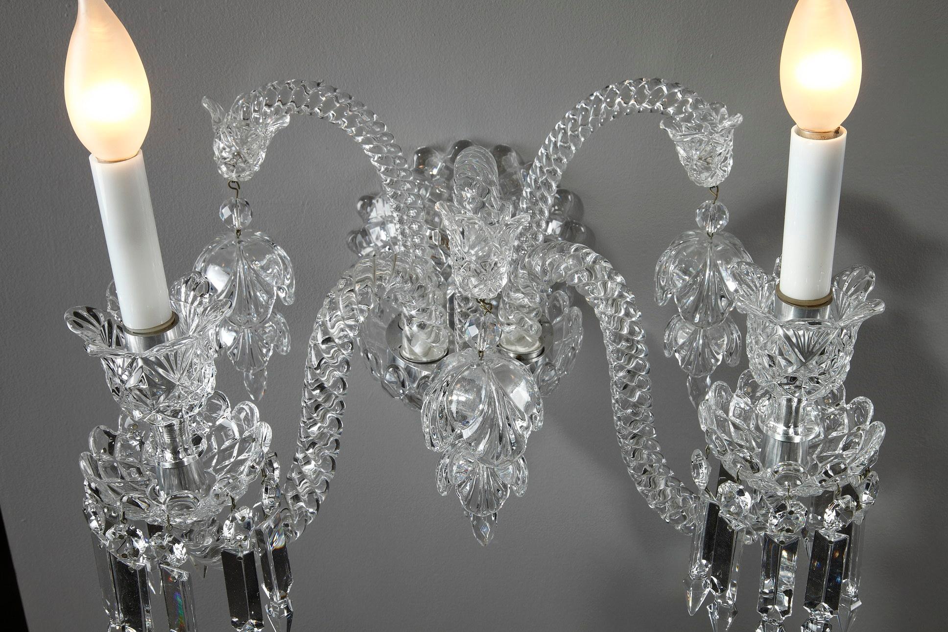 Pair of Sconces in Baccarat Crystal 5