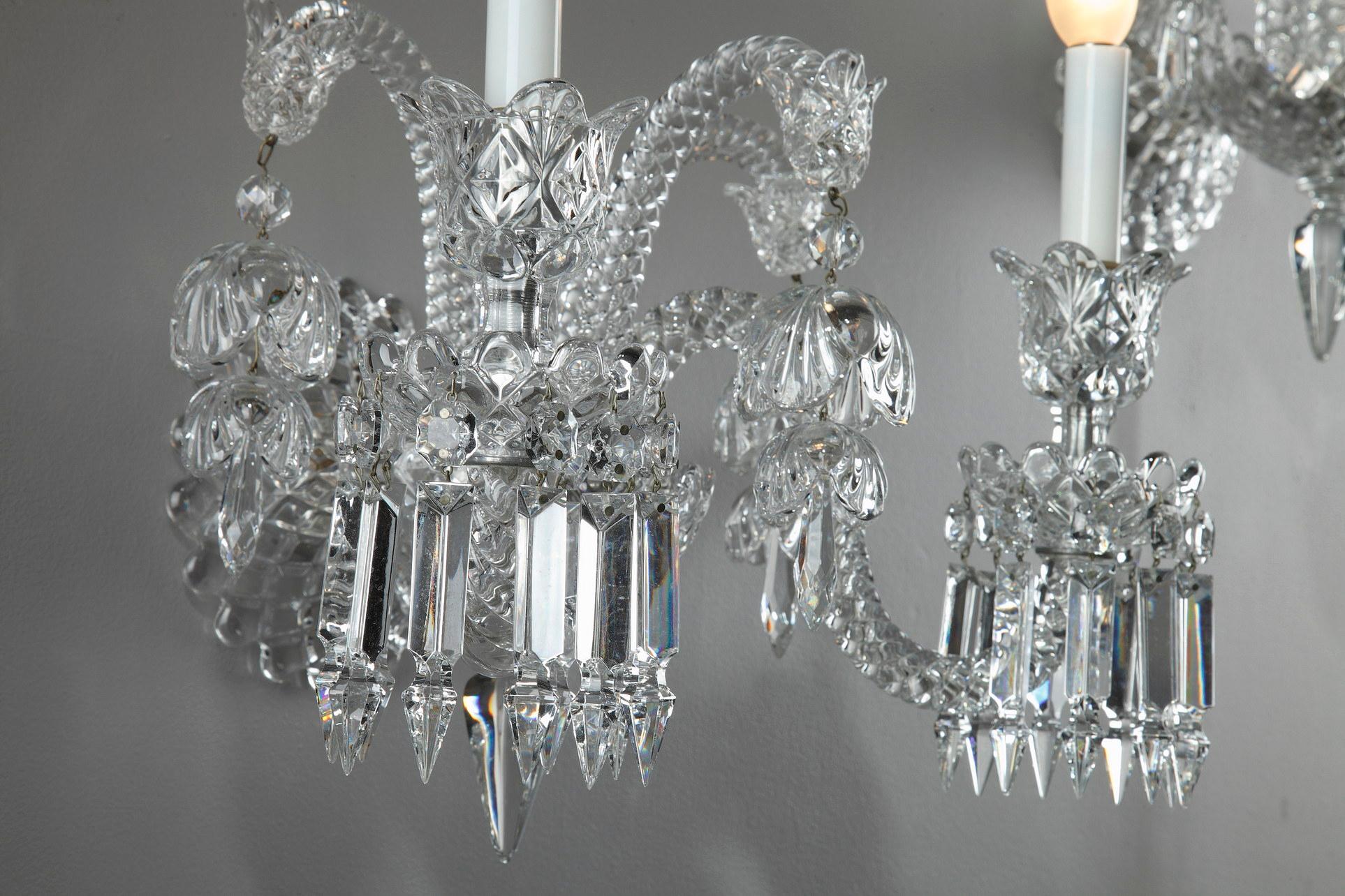Pair of Sconces in Baccarat Crystal 7