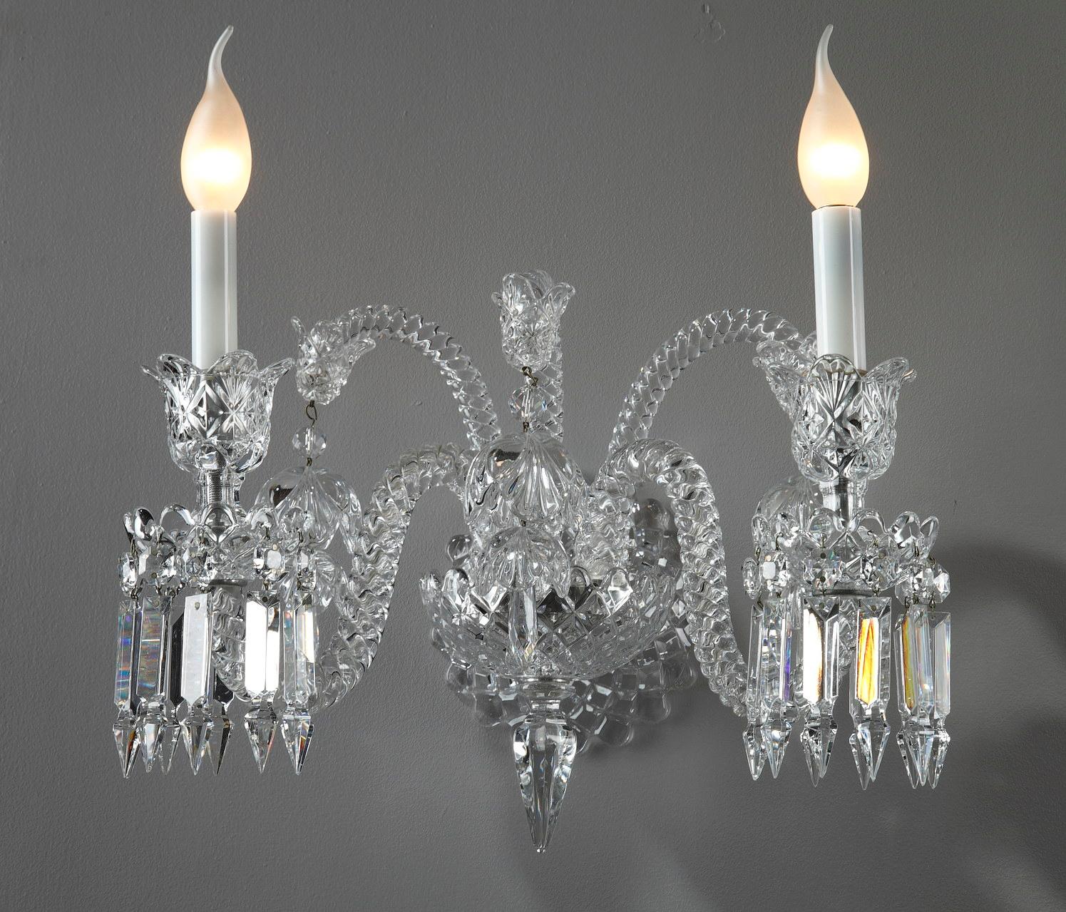 Pair of Sconces in Baccarat Crystal In Good Condition In Paris, FR